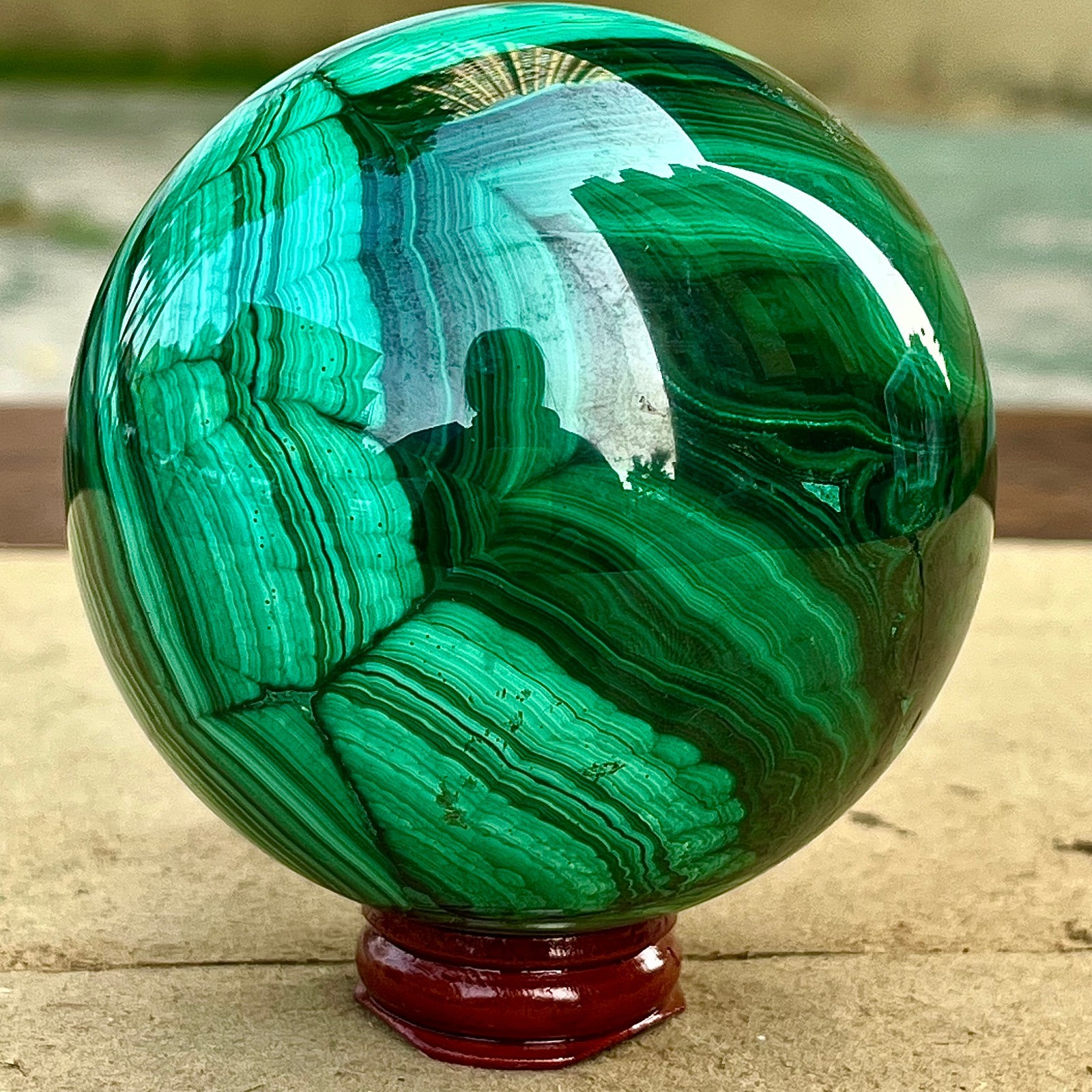 2.31LB Natural peacock quartz hand carved sphere crystal repair gemstone ball