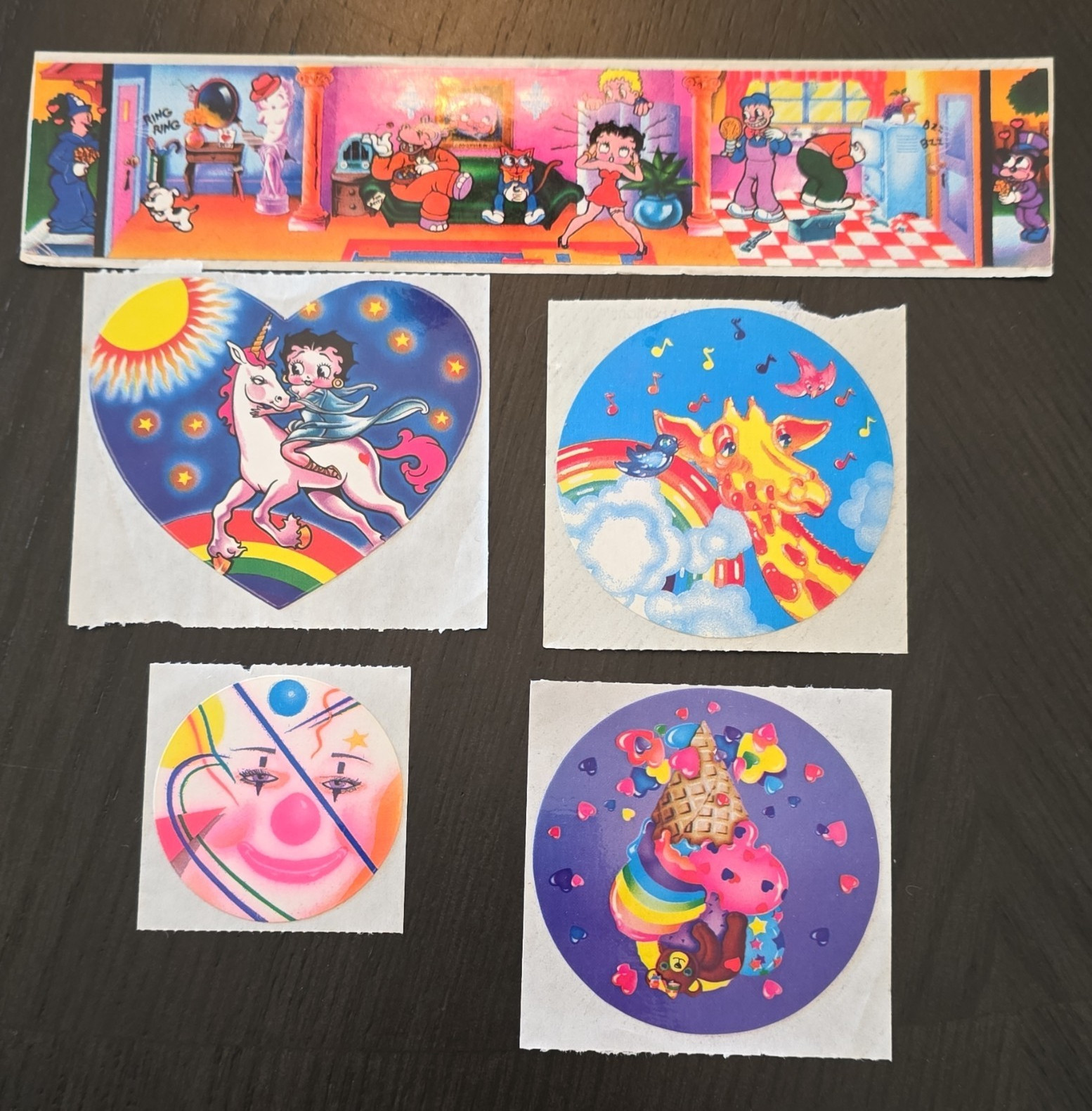LISA FRANK EARLY 80'S LOT VINTAGE STICKERS