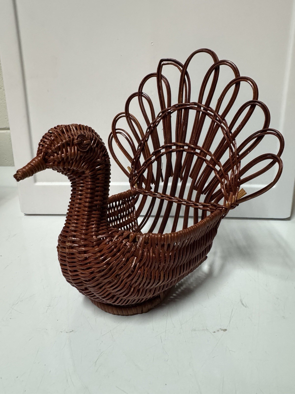 Vintage Woven Wicker “Turkey” Basket Vintage Woven Wicker “Turkey” Basket