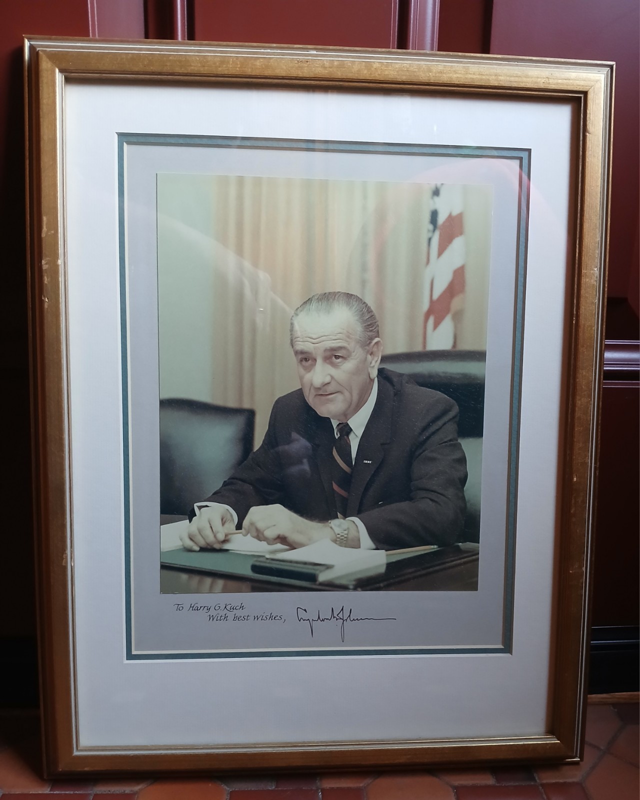 Lyndon B. Johnson Signed Photo Signature Display Framed Original Presidential Lyndon B. Johnson Signed Photo Signature Display Framed Original Presidential