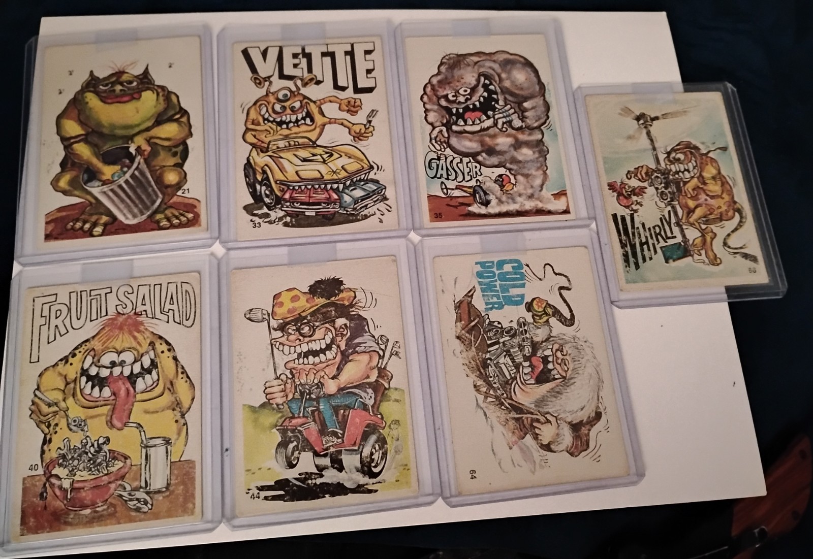 1970 Donruss Odder Odd Rods Stickers Cards Lot Of 7 Different Golf Corvette Etc.