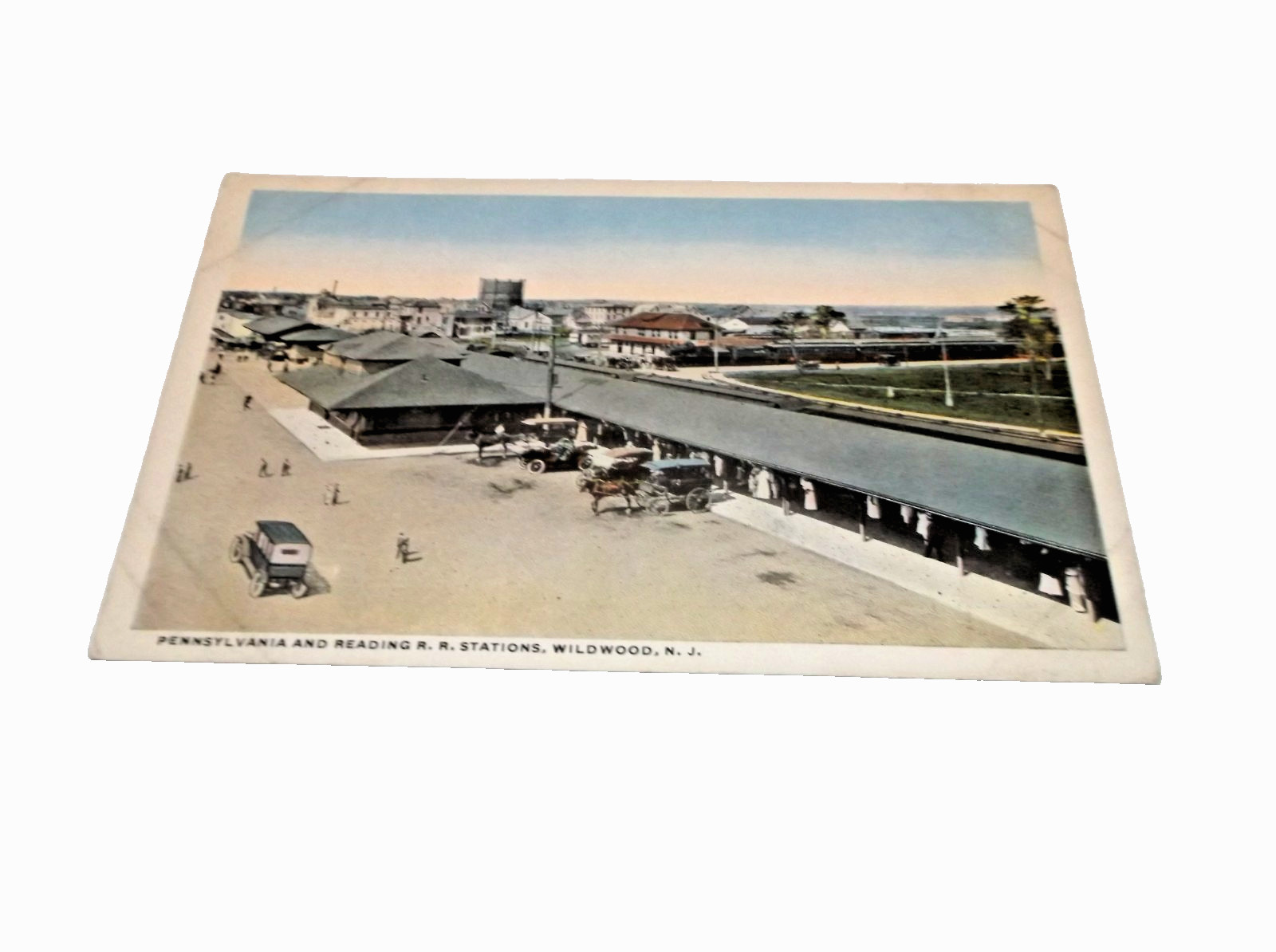 1915 PRR PENNSYLVANIA RAILROAD READING STATIONS WILDWOOD NEW JERSEY POST CARD