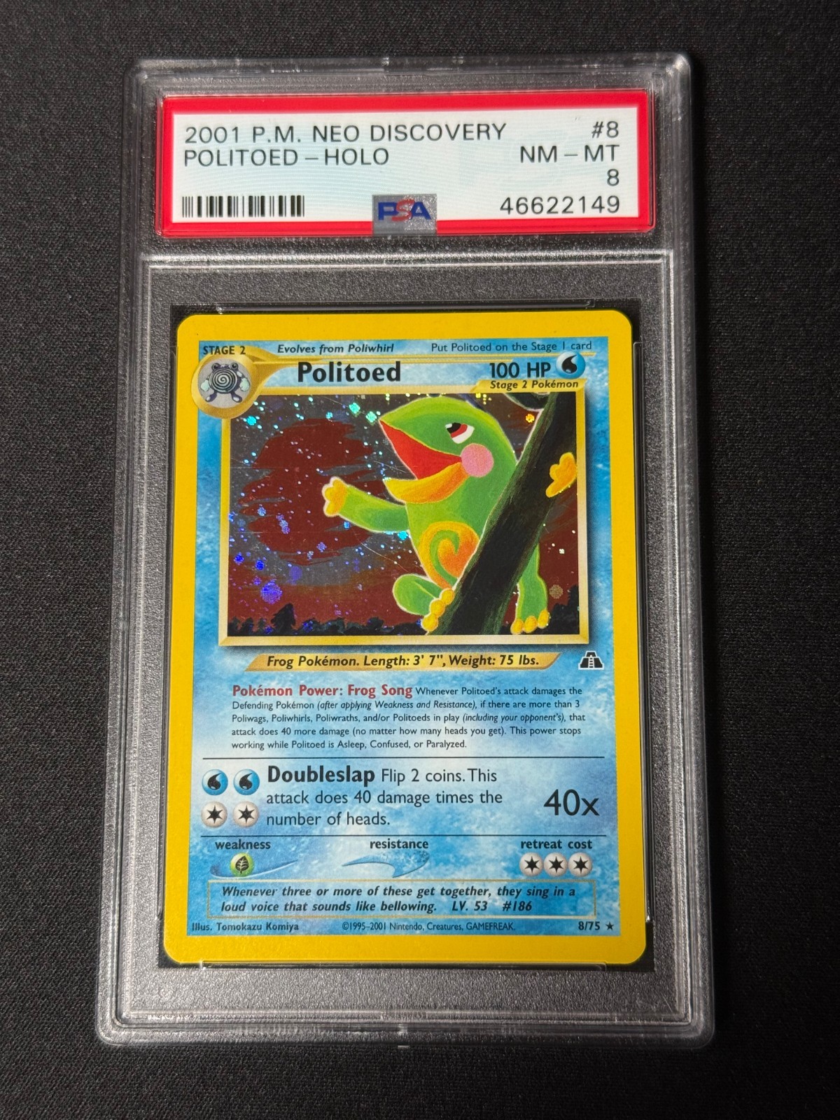 2001 Pokemon Neo Discovery Politoed Holo #8 PSA 8