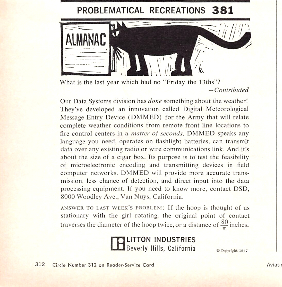 Litton Industries Data Systems Cat Graphics Beverly Hills CA Vtg Mag Print Ad