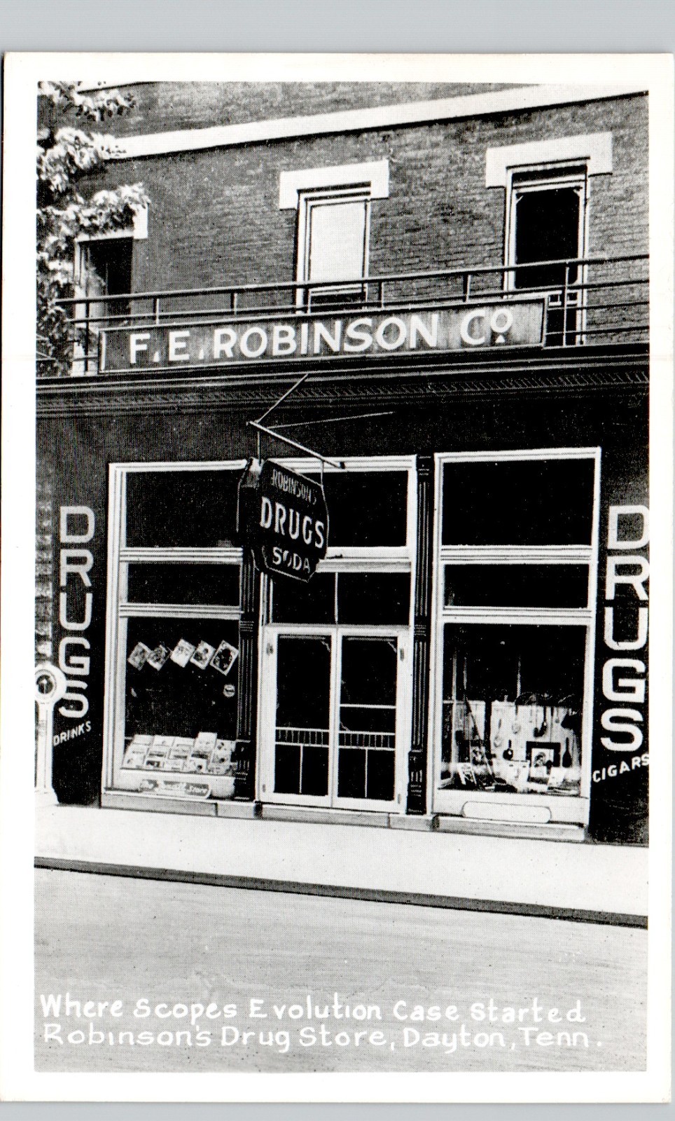 F.E. ROBINSON DRUGS dayton tn c1950s postcard tennessee real photo rppc scopes