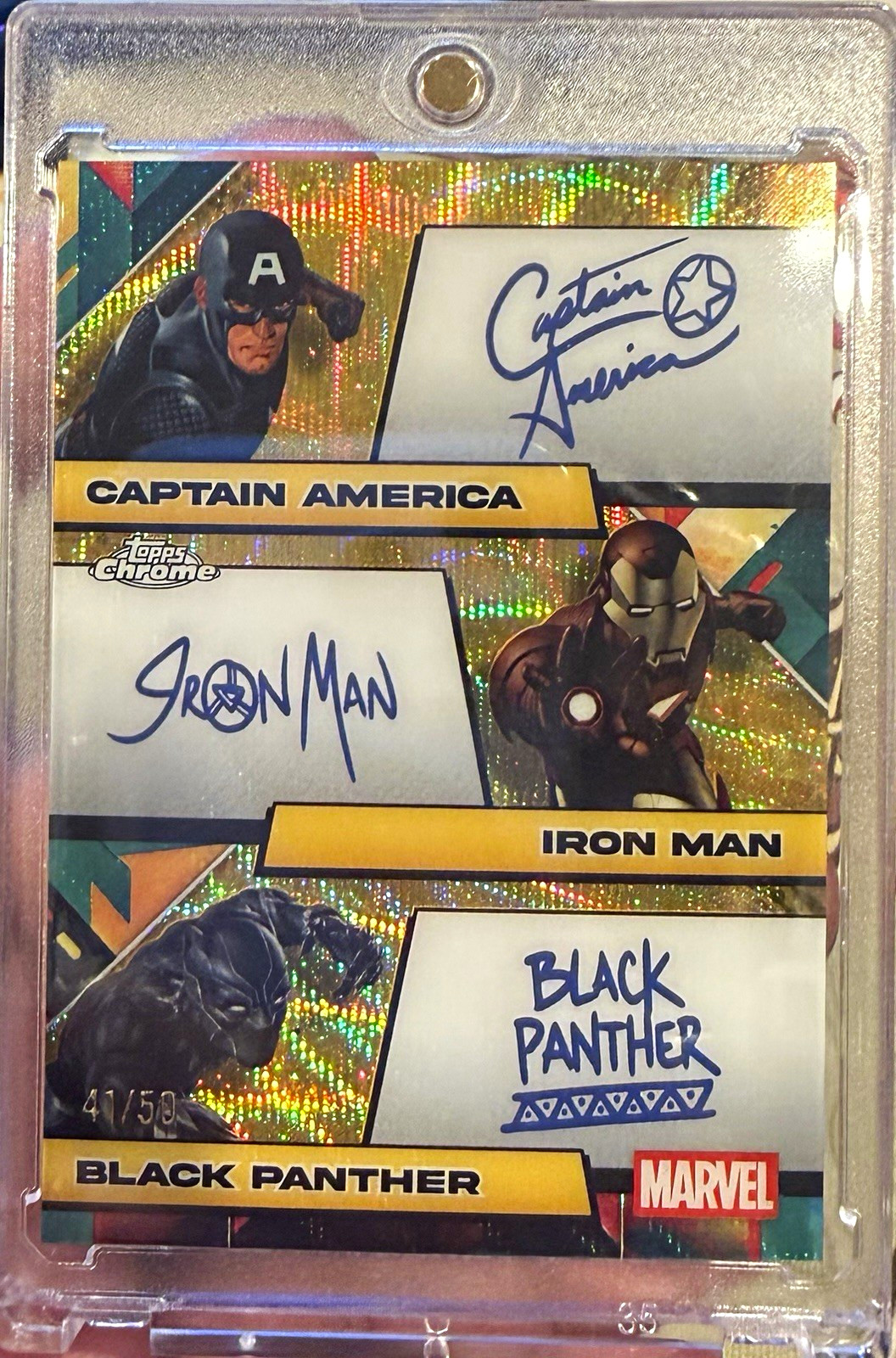 Topps 2025 FT-CIB  Triple Auto Captain/Iron/Panther 41/50