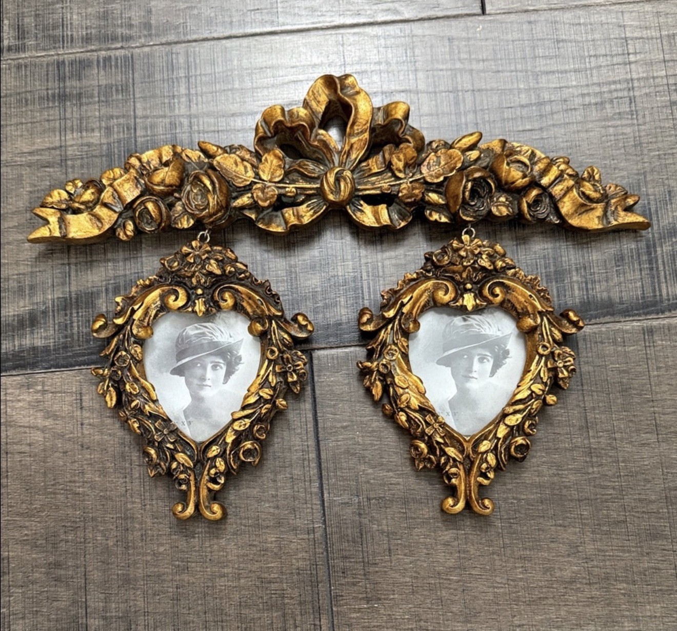 Vintage Ornate Double Photo Frame – Handcrafted Old-World Style