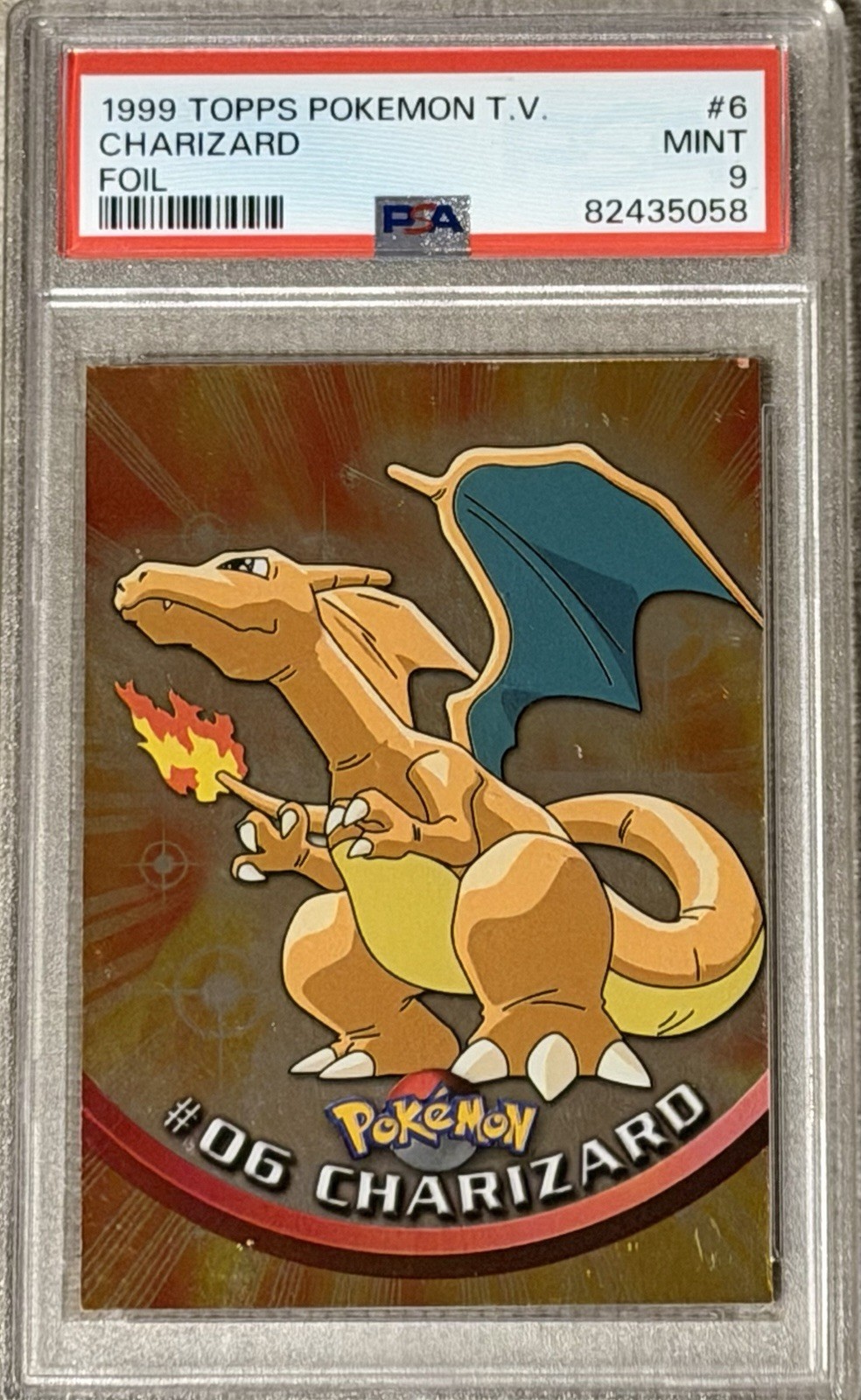 Topps 1999 Pokemon T.V. Charizard #6 Foil PSA 9 Mint Trading Card