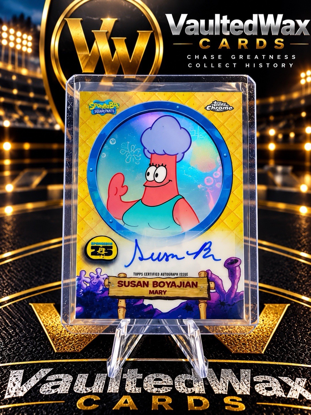 Topps 2025 SpongeBob SquarePants Chrome Susan Boyajian Mary Auto SA-SB Topps 2025 SpongeBob SquarePants Chrome Susan Boyajian Mary Auto SA-SB
