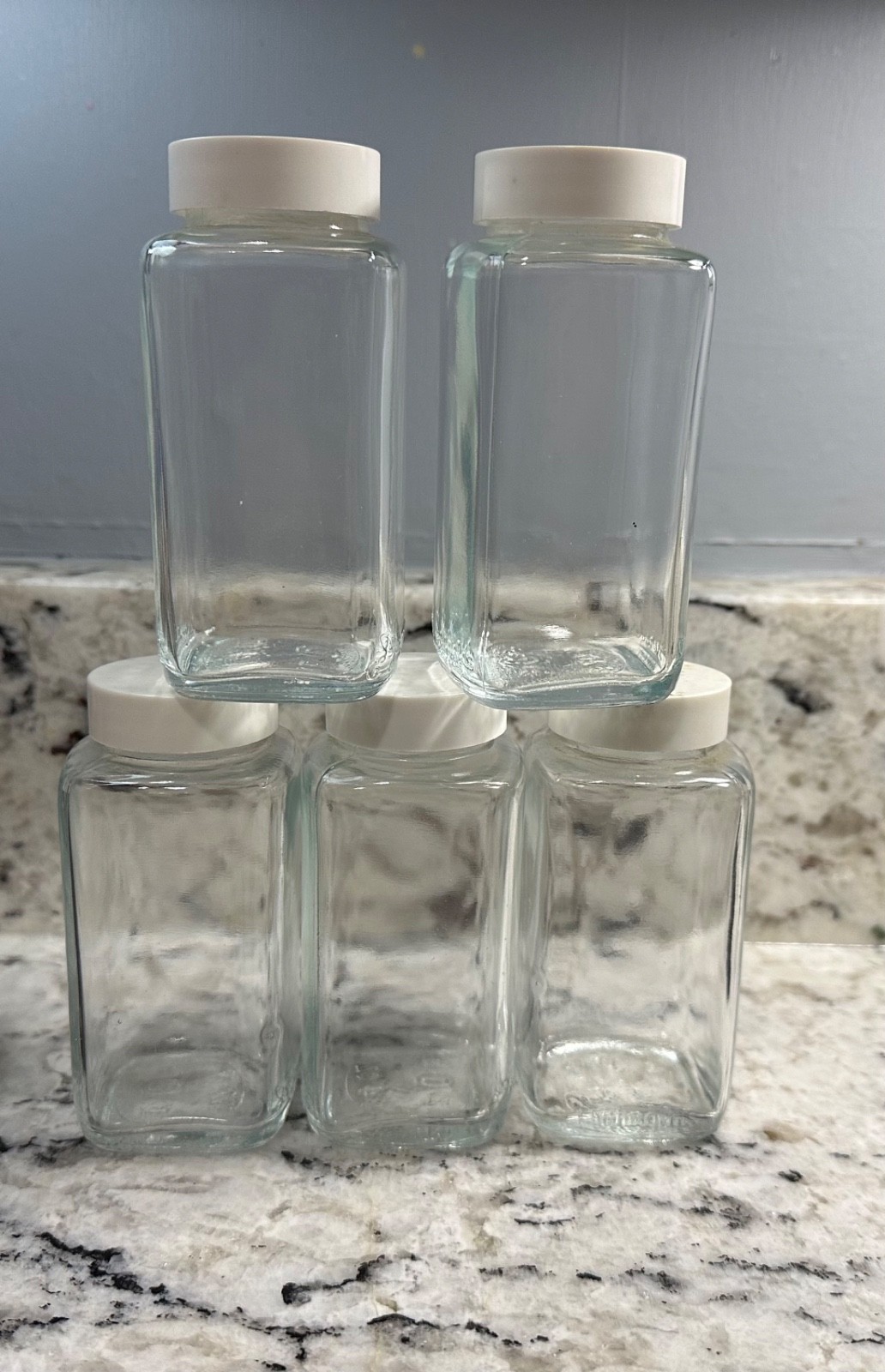 VINTAGE NOS lot of five Duraglass Owens Illinois 4oz medicine apothecary bottles