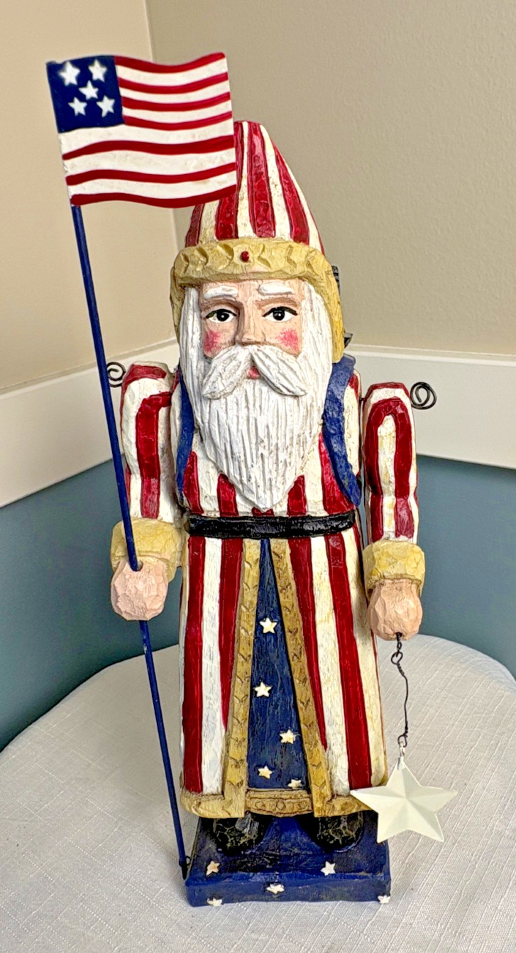 Patriotic Americana Santa Claus Figure Sculpture - 10\
