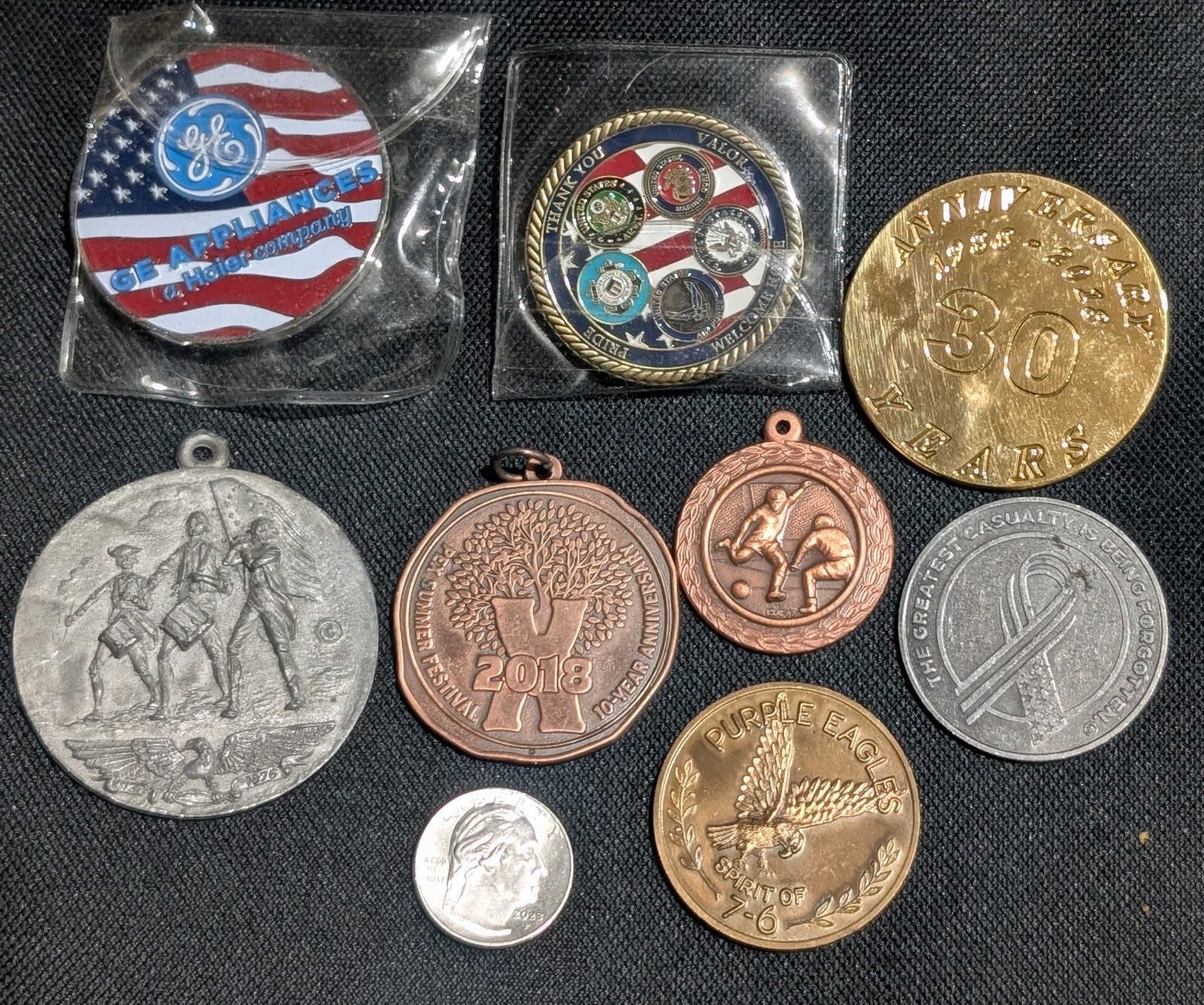 Vintage Lot Of 8 Medals Military Highschool More