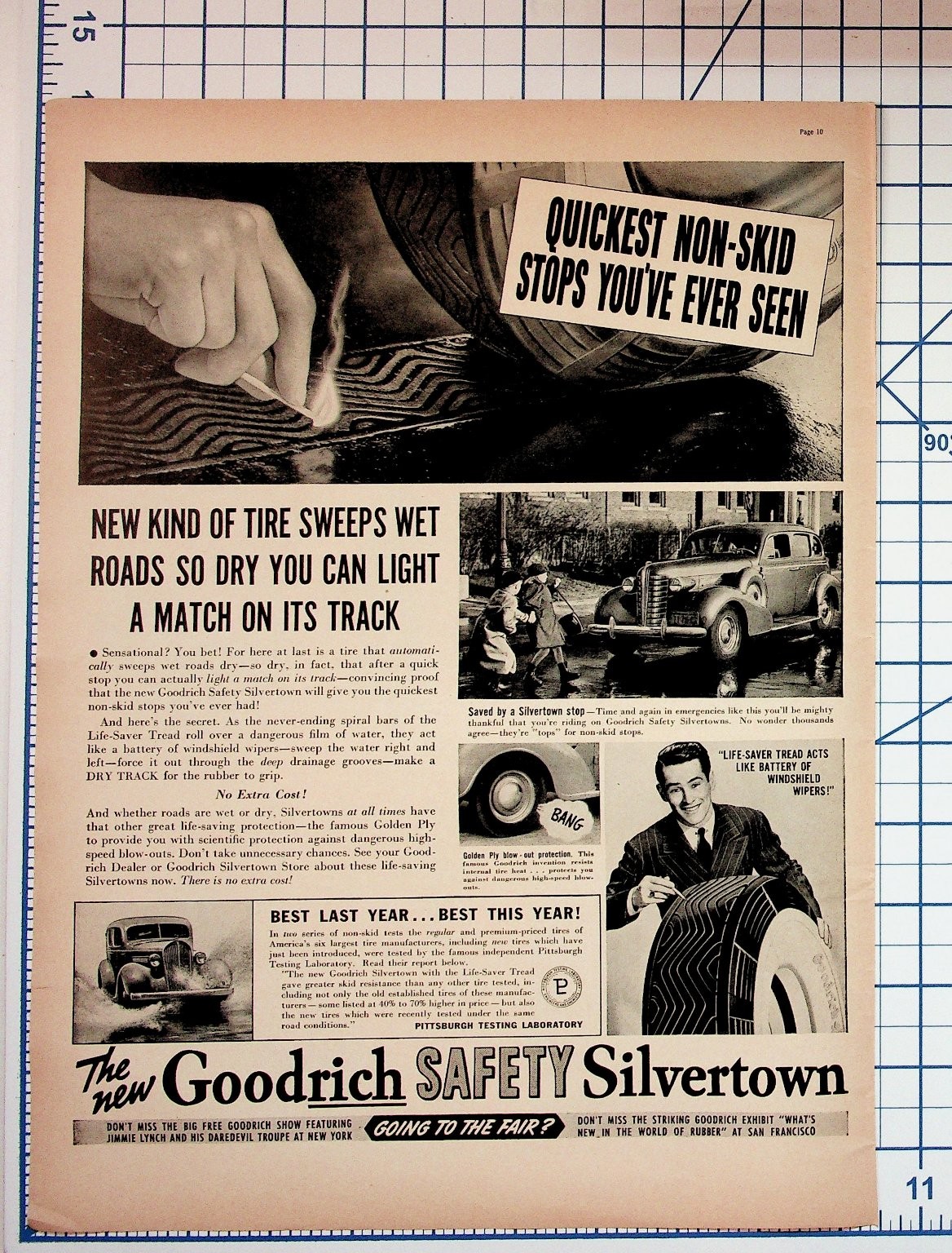 1939 Goodrich Safety Silvertown Tire Magazine Ad Jimmie Lynch Daredevil Troupe 1939 Goodrich Safety Silvertown Tire Magazine Ad Jimmie Lynch Daredevil Troupe