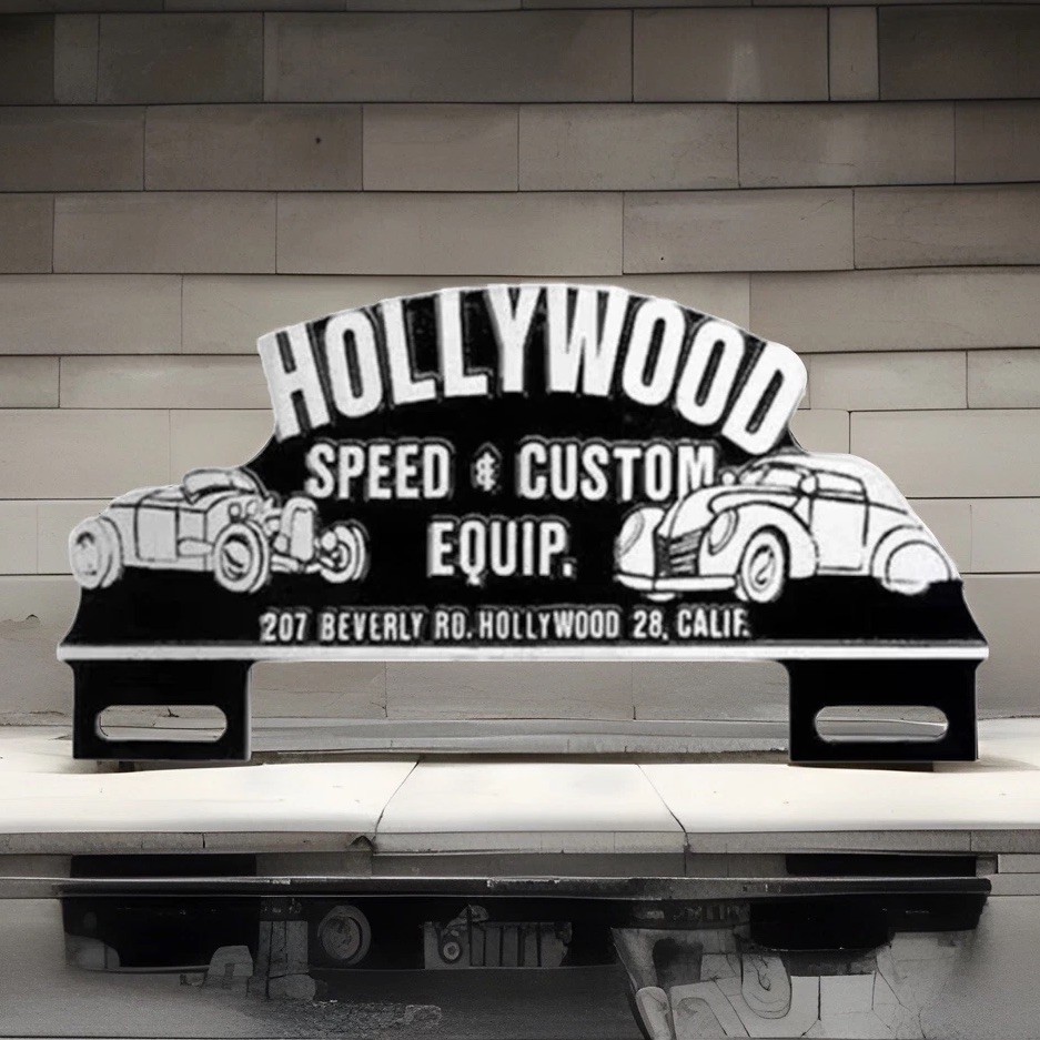 Vintage Aluminum Hot Rod Speed Topper Plaque Greaser Rockabilly El Mirage Vintage Aluminum Hot Rod Speed Topper Plaque Greaser Rockabilly El Mirage