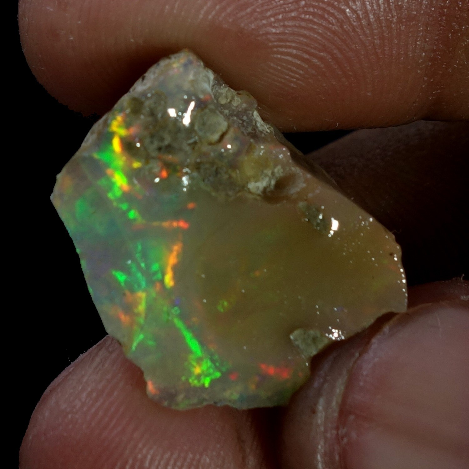 15.20 Cts. AAA+ Ethiopian Rough Top Multi Fire Opal Specimen Opal Loose Gemstone
