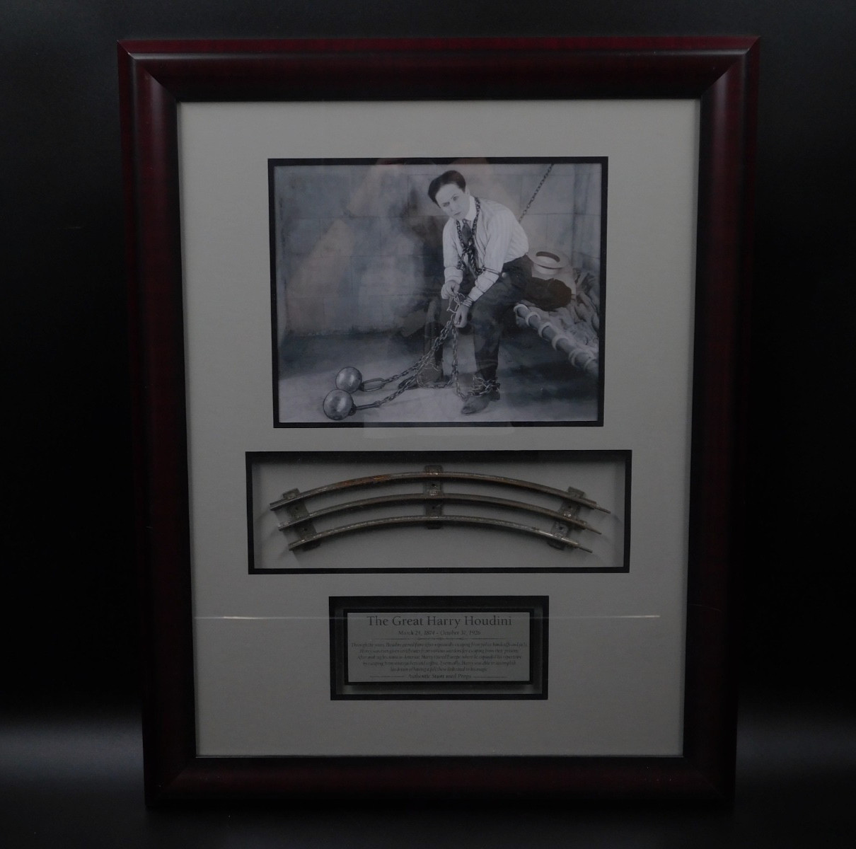 Harry Houdini Framed Authentic Handcuff Escape Prop COA Harry Houdini Framed Authentic Handcuff Escape Prop COA