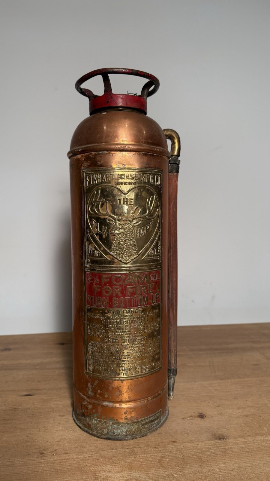 Elkhart Brass The Elk Hart 2 1/2 Gallon Foam Copper Fire Extinguisher w/ Hose 
