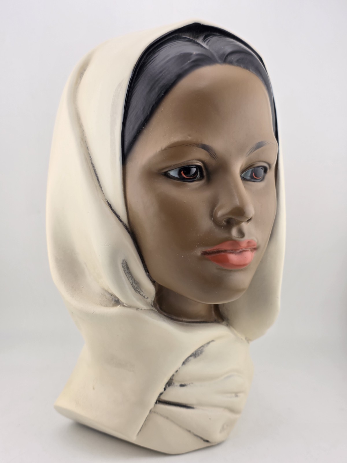 Vintage Marwal Ceramic/Chalkware Head Bust Middle Eastern Woman Headscarf