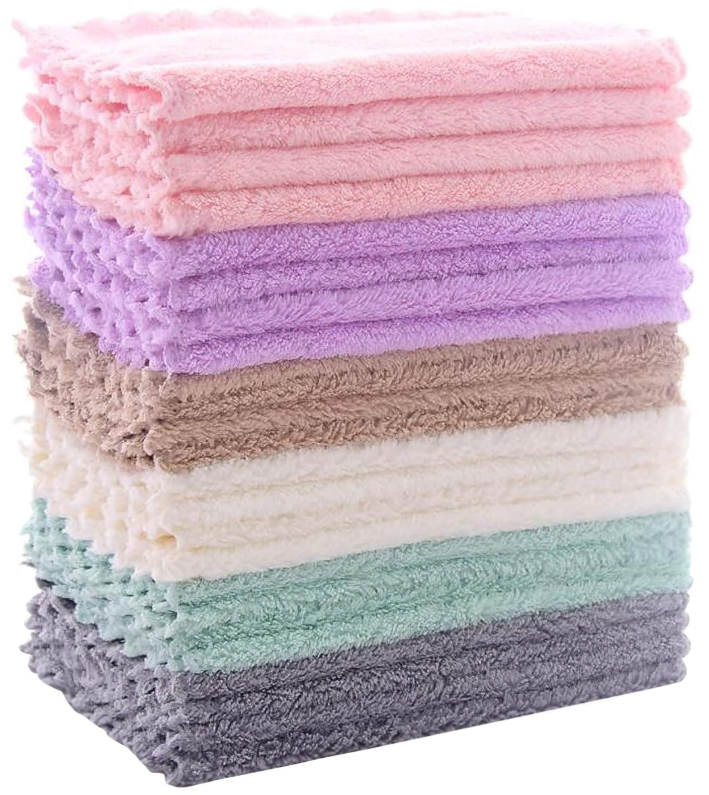 24 Pack Kitchen Dishcloths - Does Not Shed Fluff - 7 x 9 Inch, Multicolor 24 Pack Kitchen Dishcloths - Does Not Shed Fluff - 7 x 9 Inch, Multicolor
