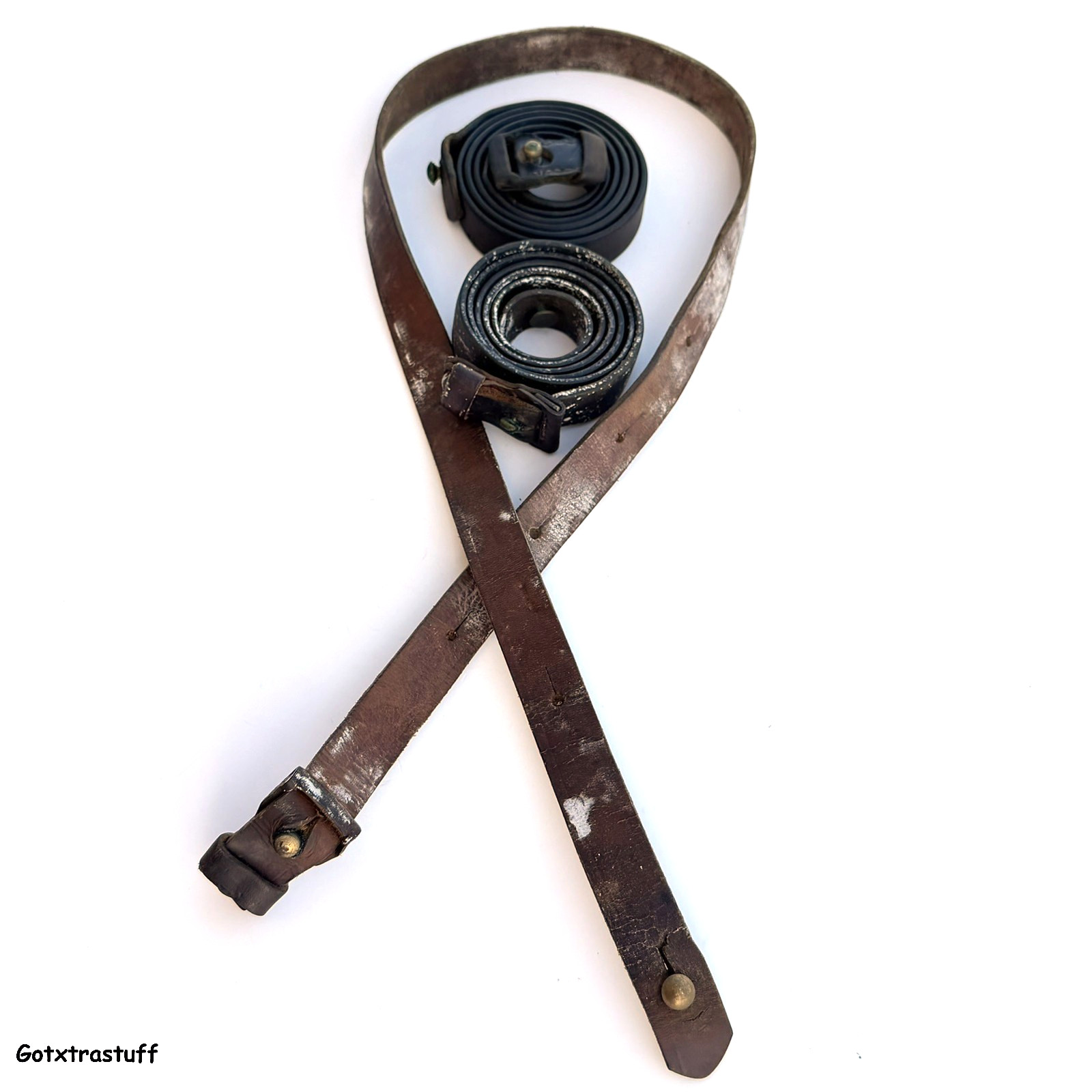 Mauser Rifle Sling, Keeper and brass stud. For Yugo M48, M24 and German K98. x3