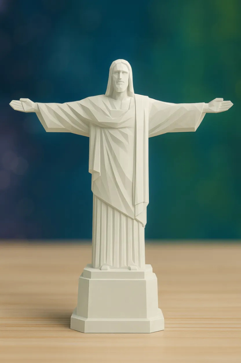 Christ The Redeemer Statue Figurine Rio De Janeiro Brazil Modern Geometric Art Christ The Redeemer Statue Figurine Rio De Janeiro Brazil Modern Geometric Art