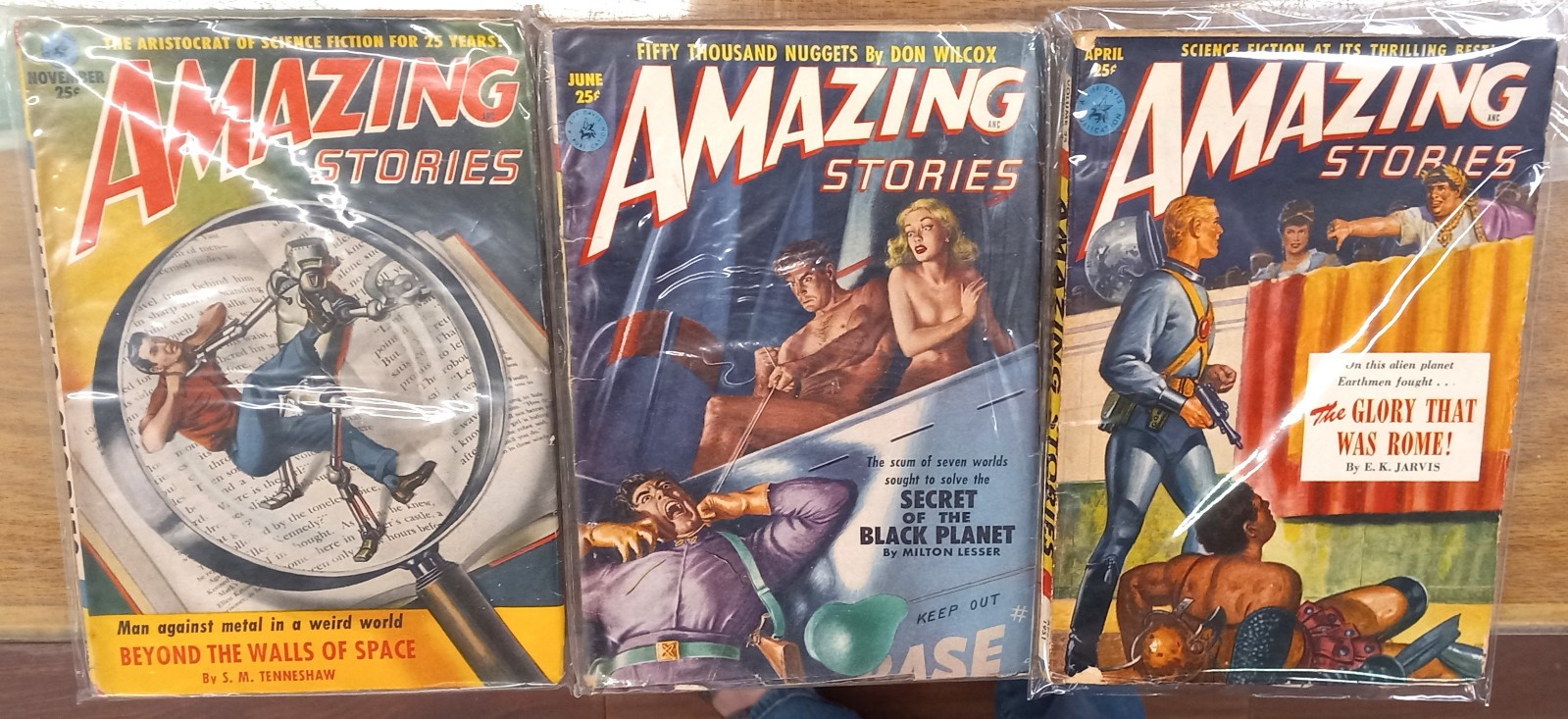 Amazing Stories 3 issues 1950s vintage pulp science fiction scifi Amazing Stories 3 issues 1950s vintage pulp science fiction scifi