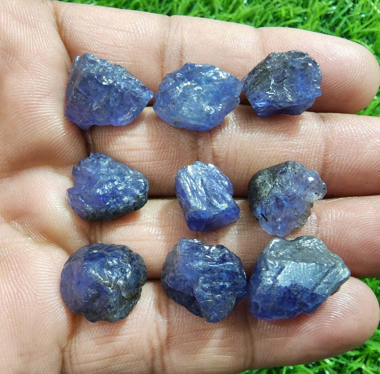 Natural A+ Blue Tanzanite Raw 9 Pcs Lot Size 14-17 MM Loose Gemstone For Jewelry