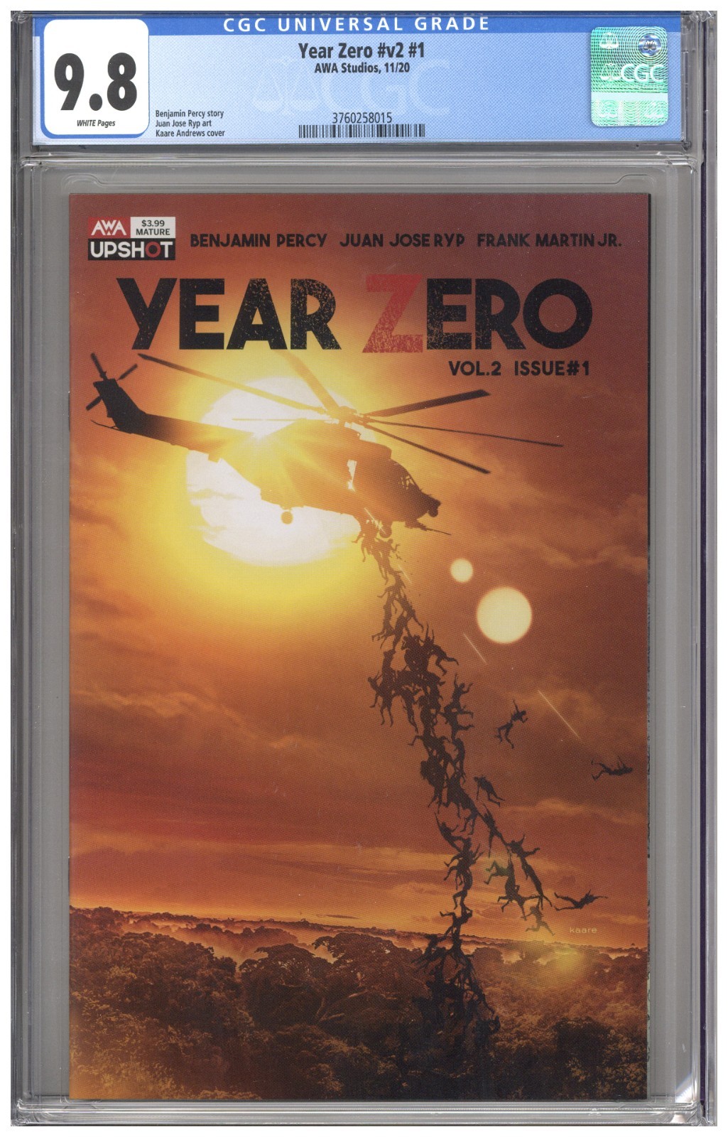 Year Zero V2 #1 CGC 9.8 1st First Print Edition AWA Studios 2020 Kaare Andrews