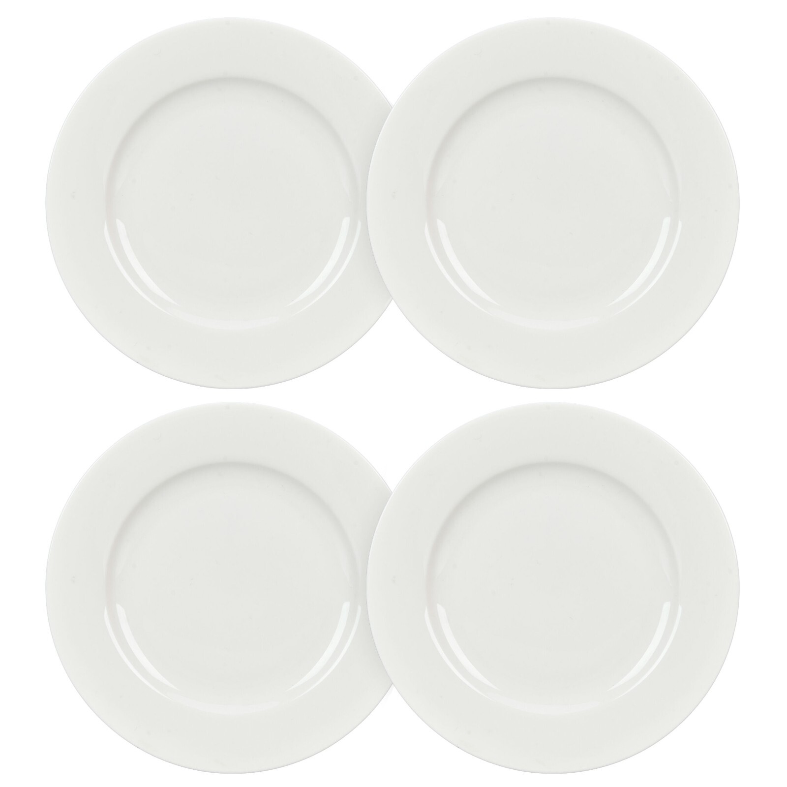 4 pc White Dessert Plate Set Bone China Side Plate Porcelain Bread Plate Set