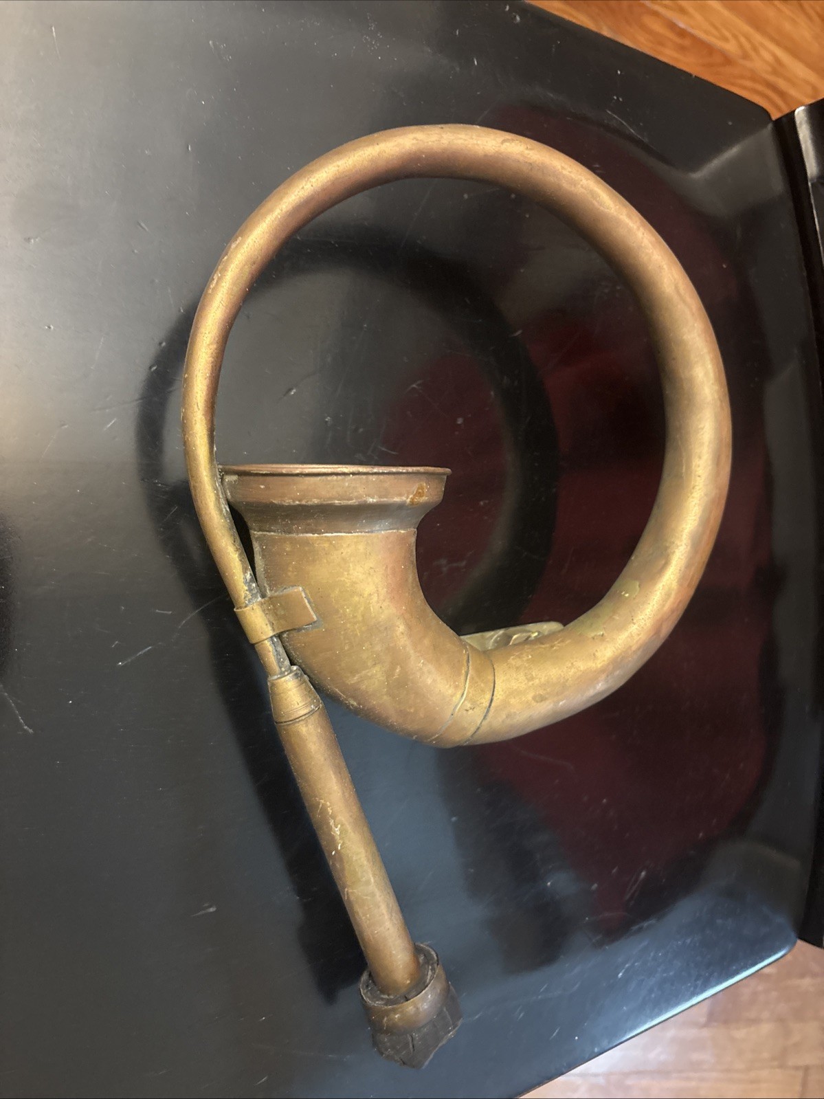 Car Horn Automobile Vehicle Vintage Antique Brass No Bulb w/ Side Mount