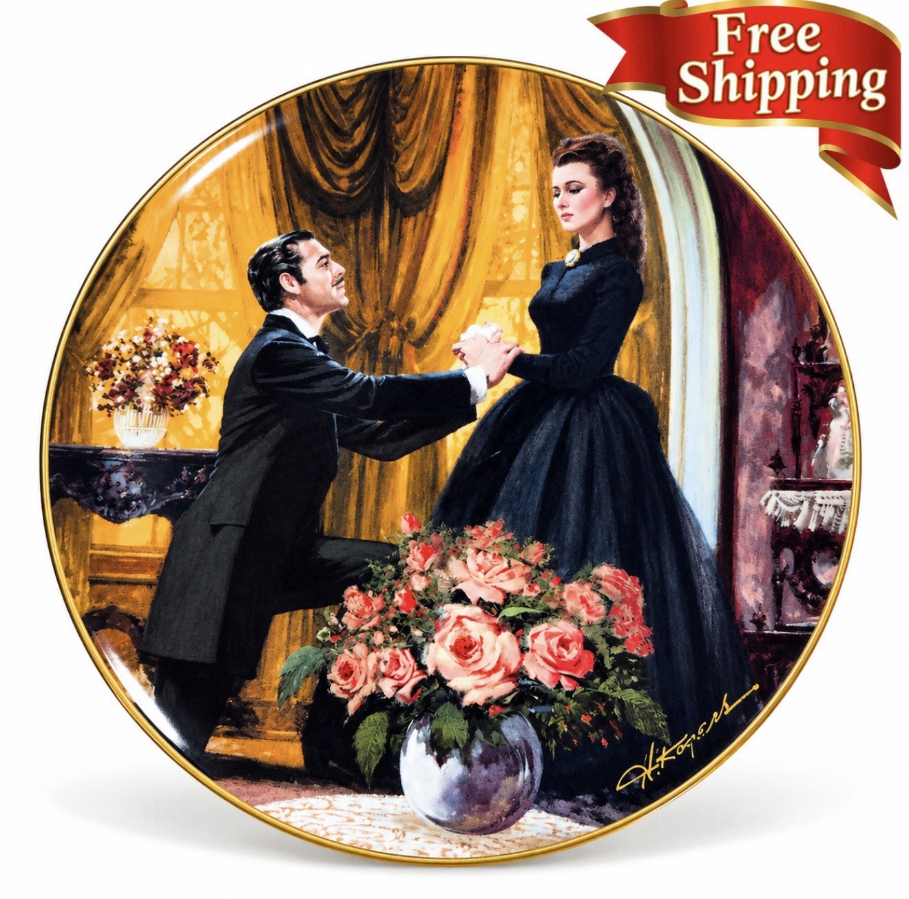 Vintage 1988 Gone With the Wind The Proposal W.S. George Collector Plate 8.5”