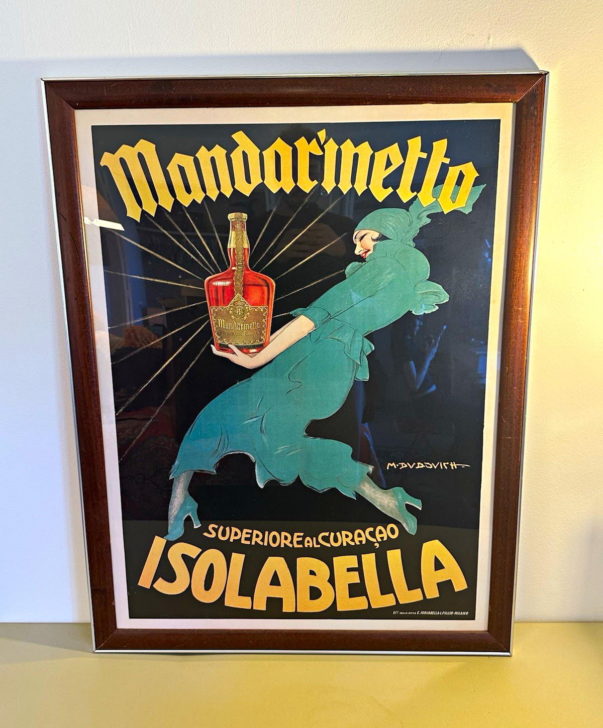 Mandarinetto Isolabella M Dudovich Italian Art Deco Liquor Poster Framed