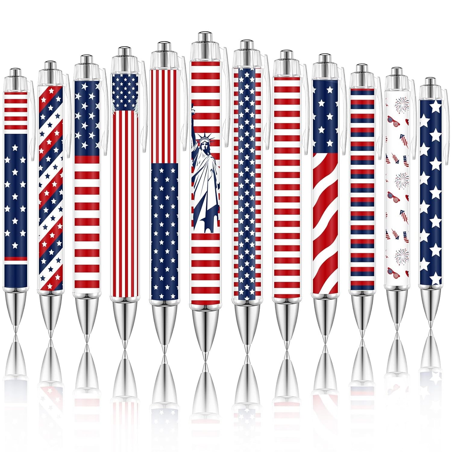 4th of July Pens 12 Pcs American Flag Ballpoint Pen Patriotic July 4th