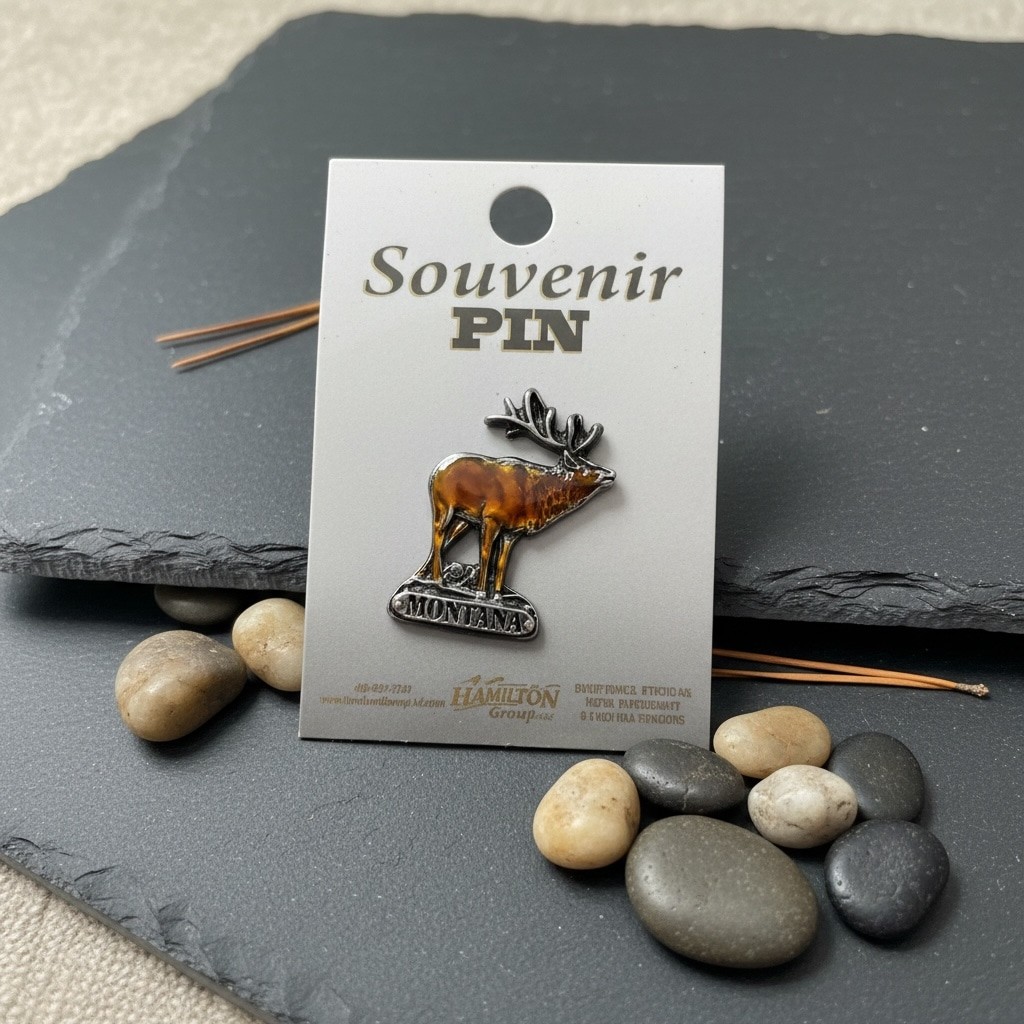 Montana Elk Souvenir Pin Enamel Wildlife Lapel Pin New Montana Elk Souvenir Pin Enamel Wildlife Lapel Pin New