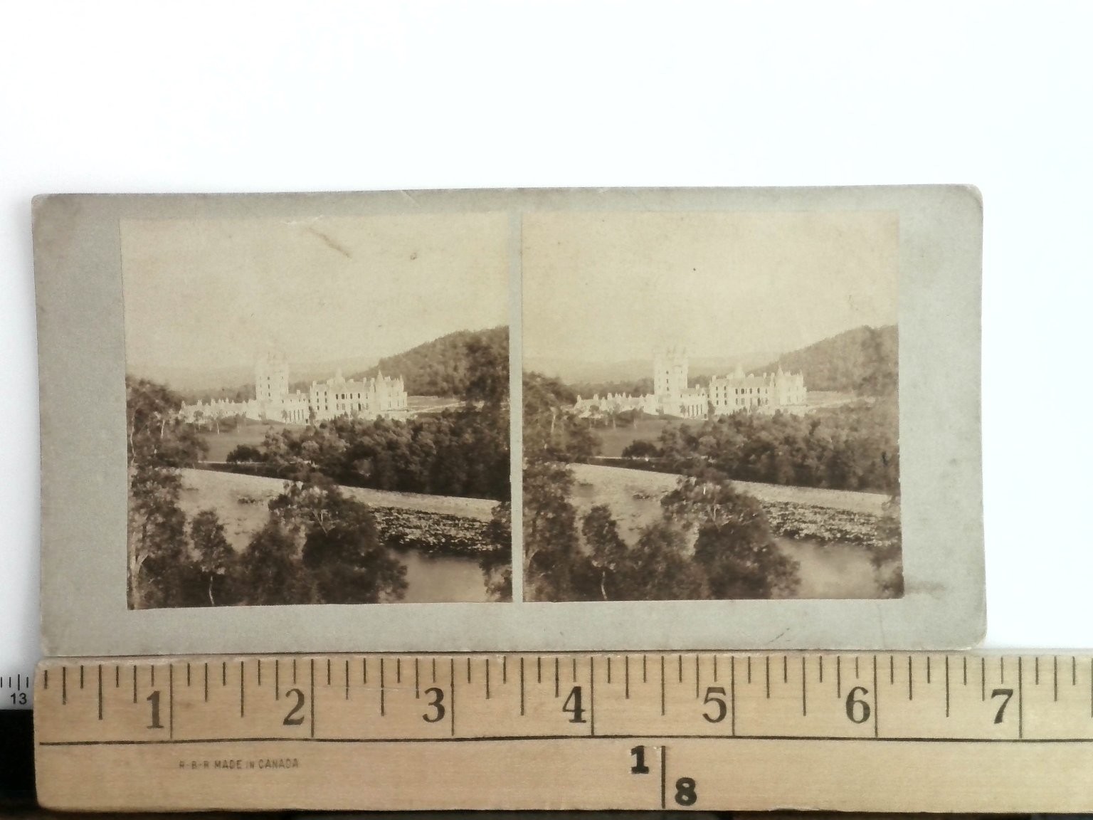 Balmoral Castle Stereoview Aberdeen Scotland 1800s Curved Mount Antique Balmoral Castle Stereoview Aberdeen Scotland 1800s Curved Mount Antique