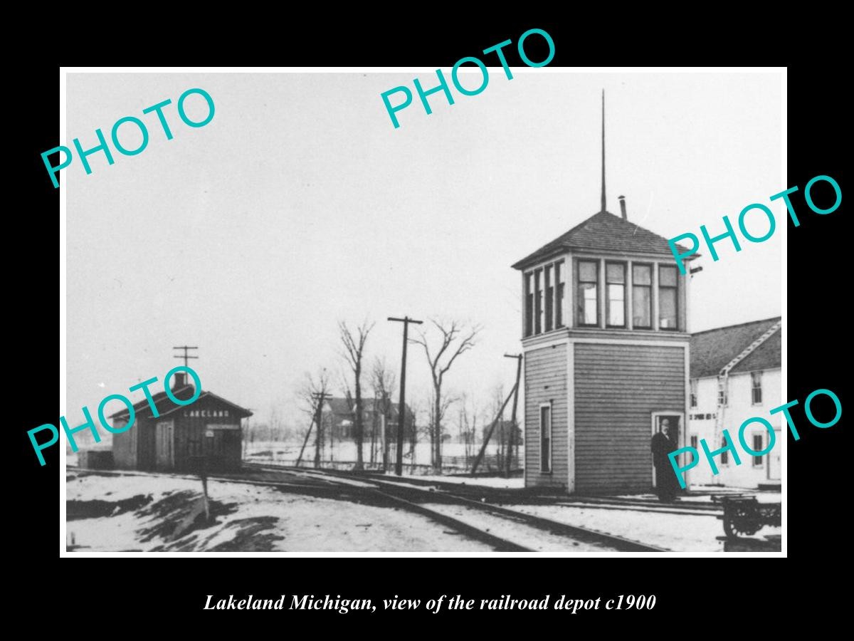 Lakeland Michigan View Of The Railroad Depot c1900 Old Large Historic Photo Lakeland Michigan View Of The Railroad Depot c1900 Old Large Historic Photo