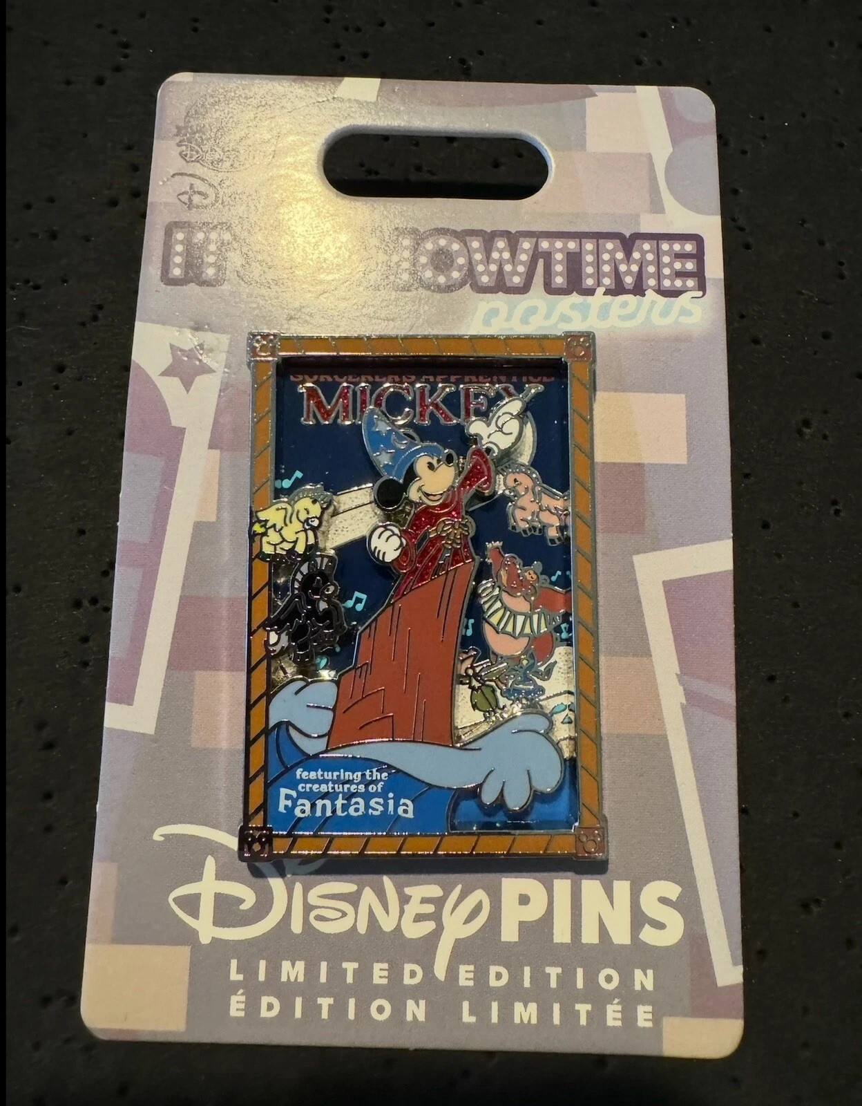 Sorcerer’s Apprentice Mickey Fantasia It’s Showtime Poster Series Pin LE3000 Sorcerer’s Apprentice Mickey Fantasia It’s Showtime Poster Series Pin LE3000
