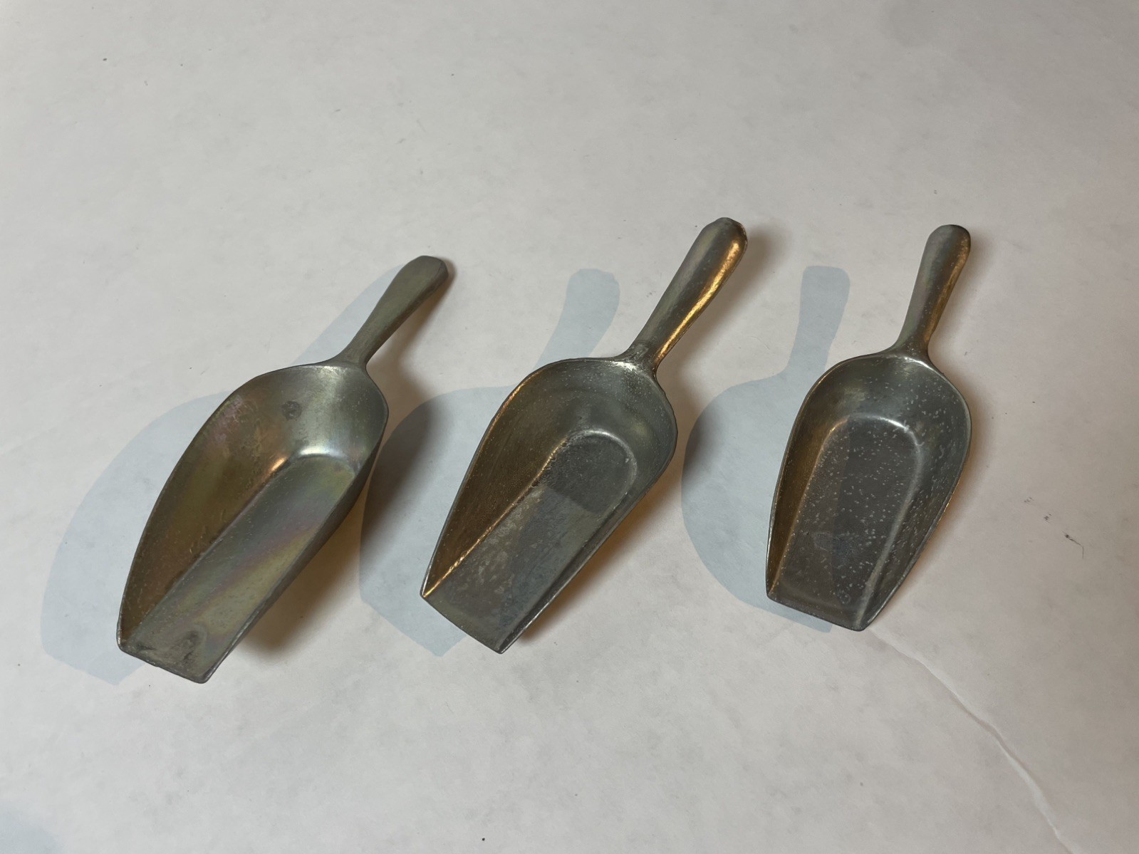 Vintage Set of 3 Cast Aluminum Measuring Scoops Made In Germany 