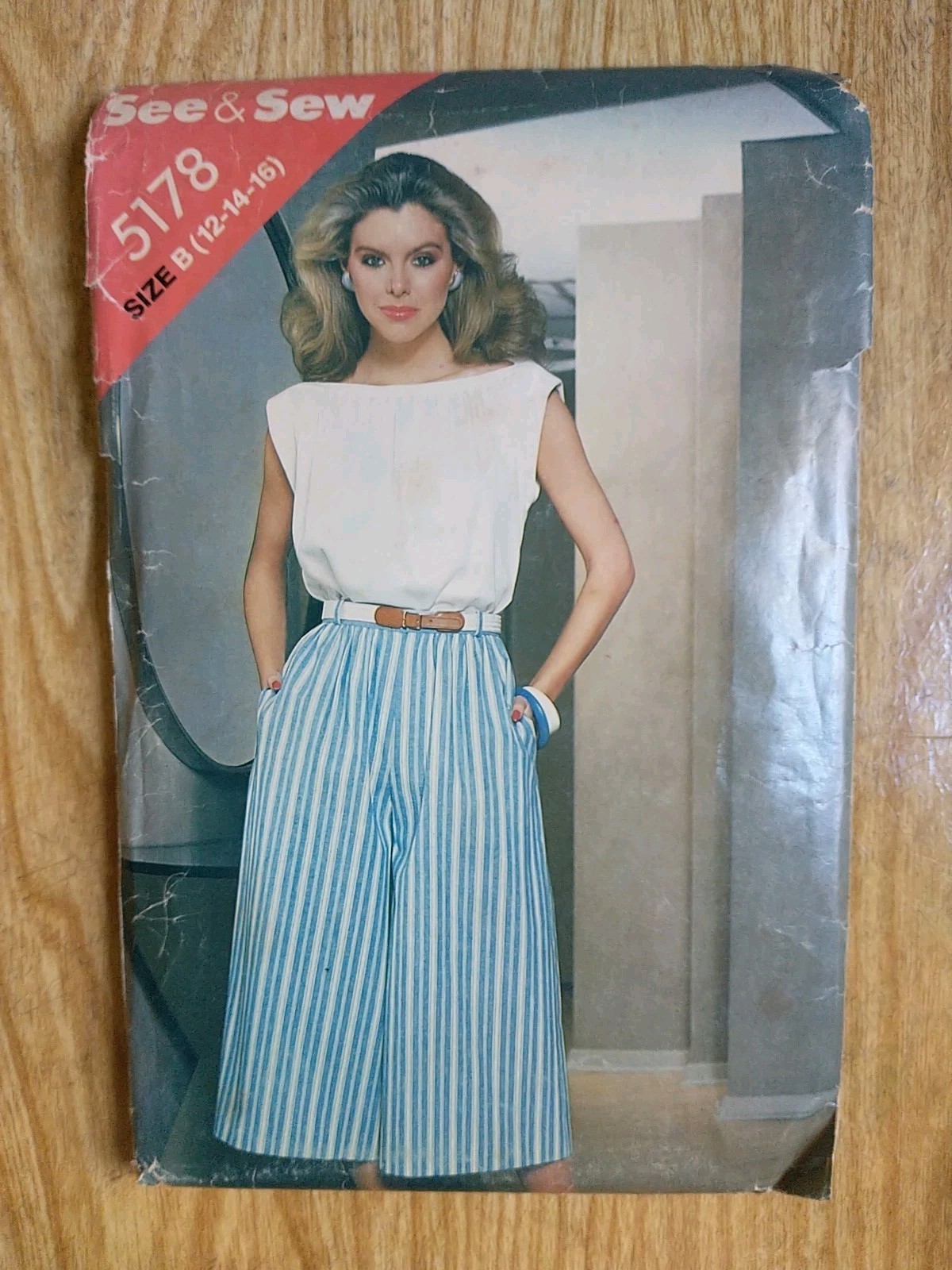 VTG Butterick See & Sew Pattern 5178 Size 12 14 16 Culottes Loose Fitting Top