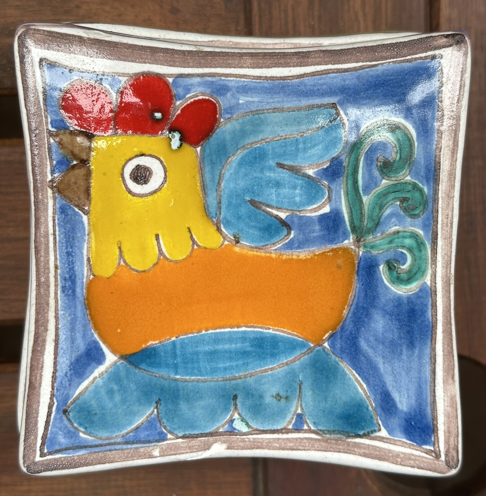 Mid Century Modern Retro Italian Desimone Vietri  Pottery Chicken Box