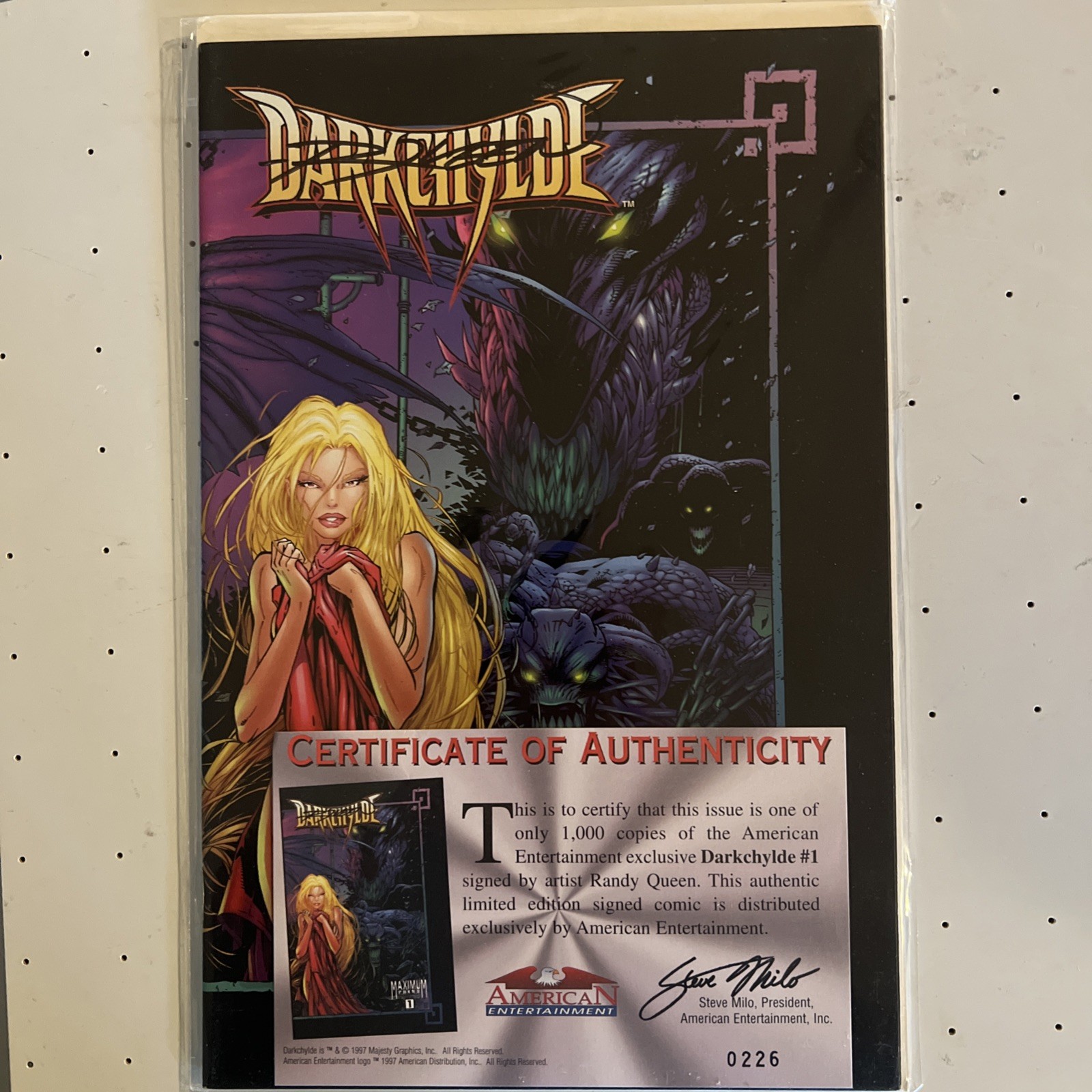 Darkchylde Randy Queen #1 American Entertainment Variant Signed COA 226 of 1000 Darkchylde Randy Queen #1 American Entertainment Variant Signed COA 226 of 1000