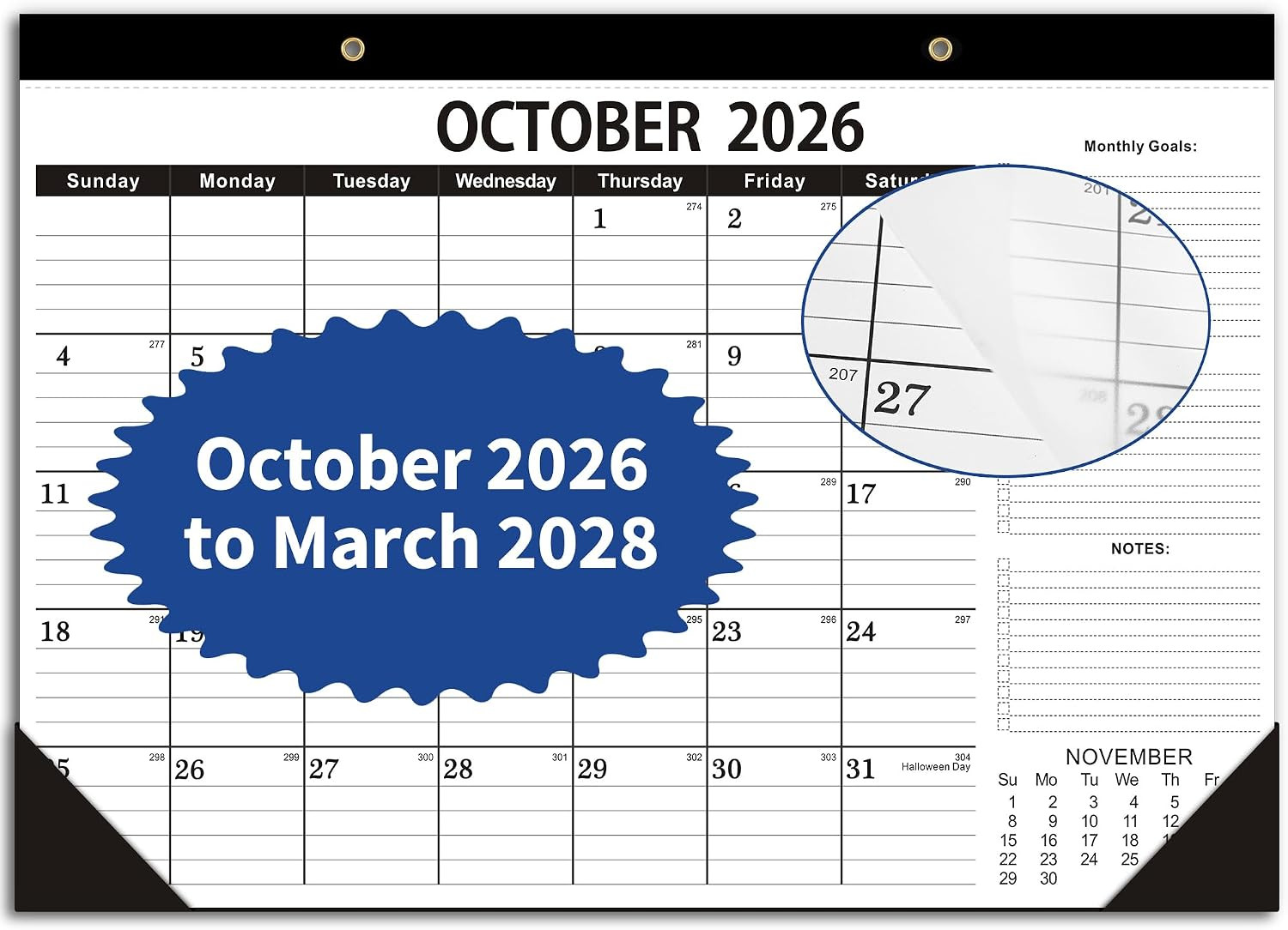 Desk Calendar 2026-2027,October 2026 to March 2028, Desk Calendar 2026-2027 with Desk Calendar 2026-2027,October 2026 to March 2028, Desk Calendar 2026-2027 with