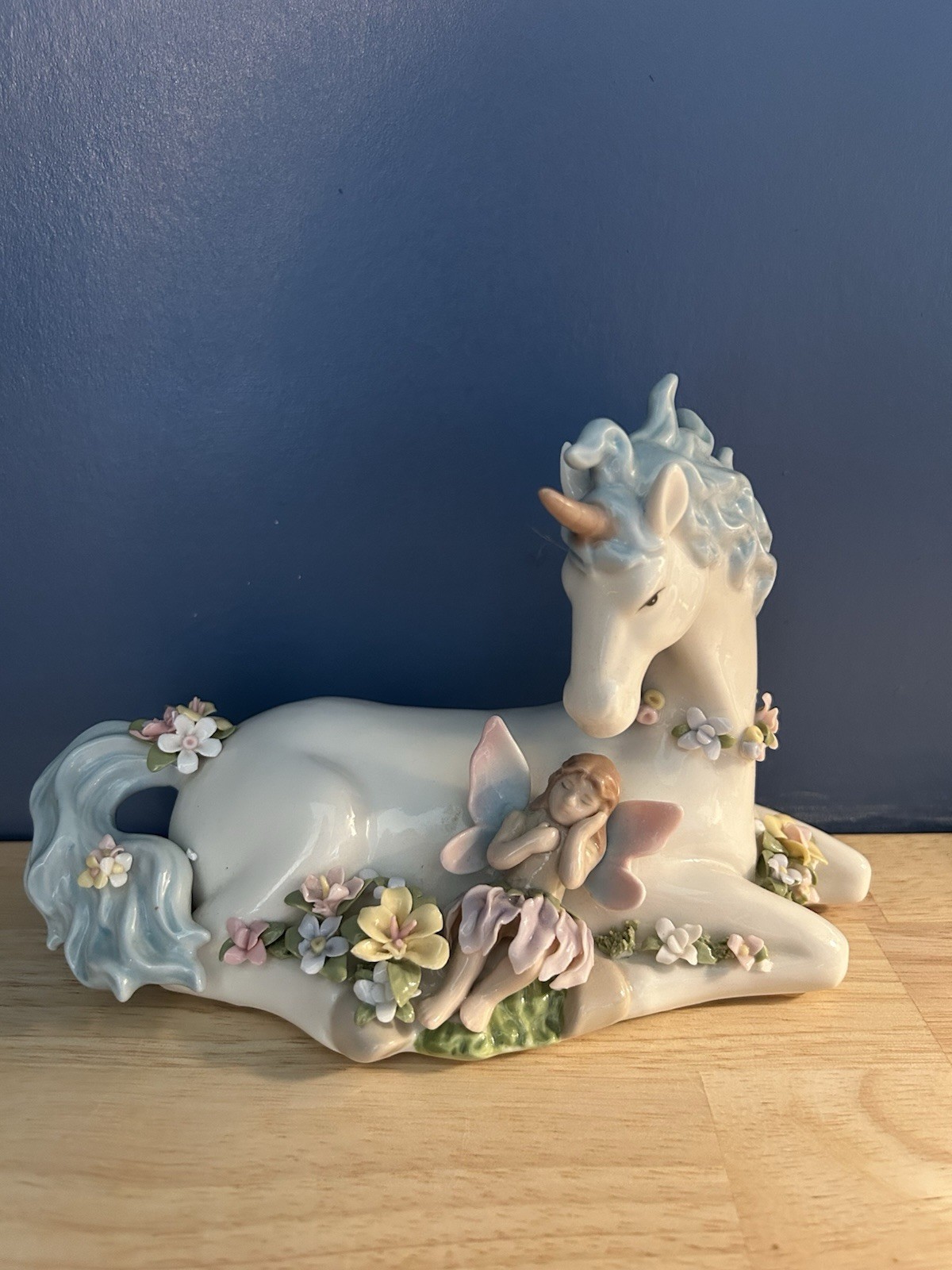 Cosmos Gifts Porcelain Unicorn with Fairy Musical Figurine Suberto 80076 Works