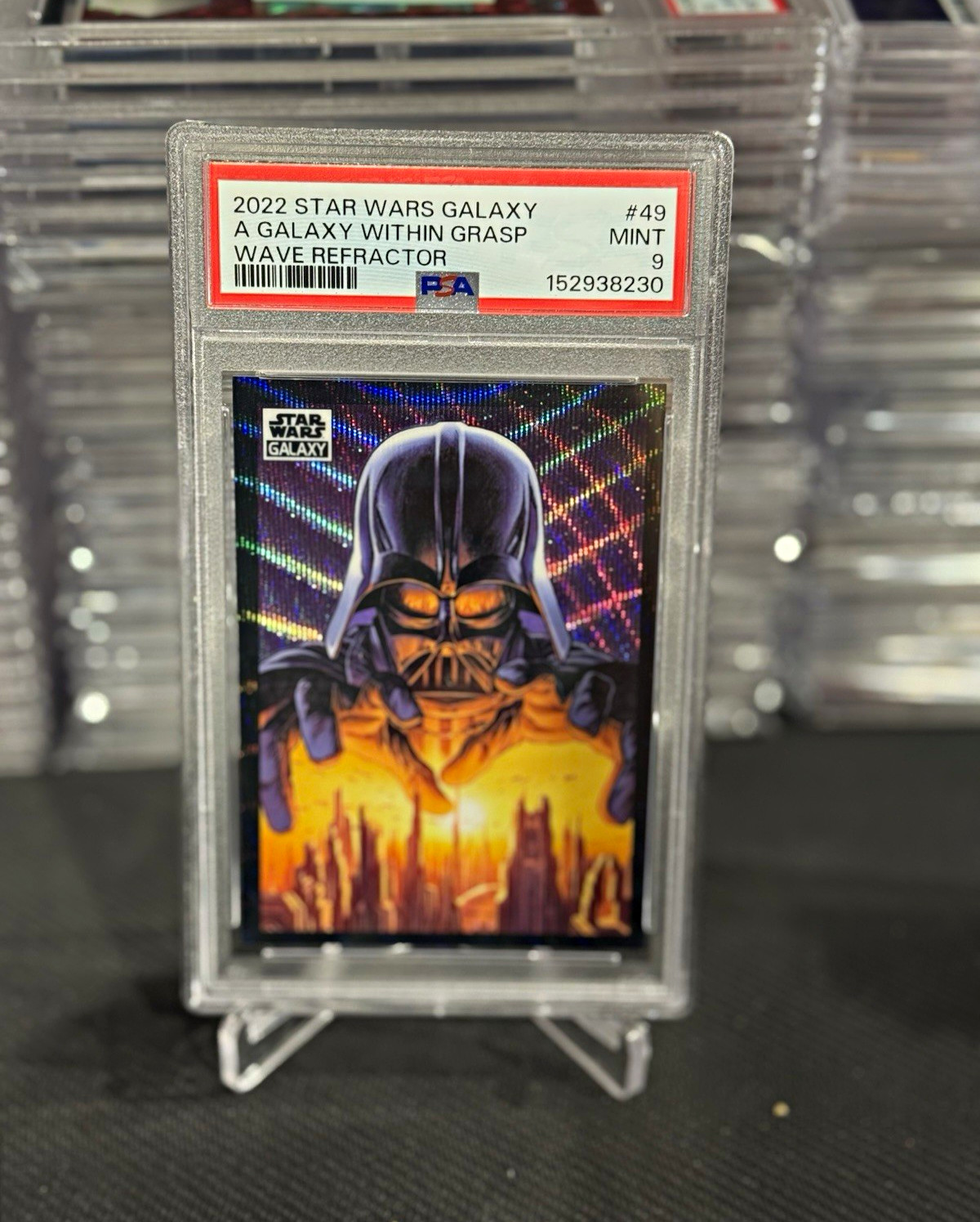 A Galaxy Within Grasp PSA 9 2022 Star Wars Galaxy Wave Refractor /99 Vader 