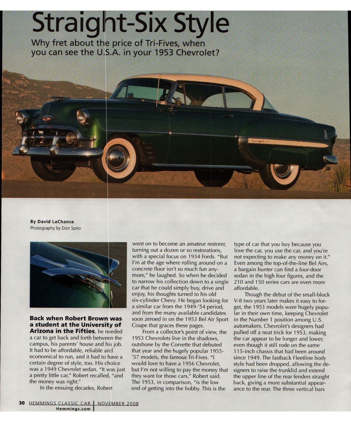 1953 CHEVROLET BEL AIR HARDTOP 4 page COLOR Article 1953 CHEVROLET BEL AIR HARDTOP 4 page COLOR Article