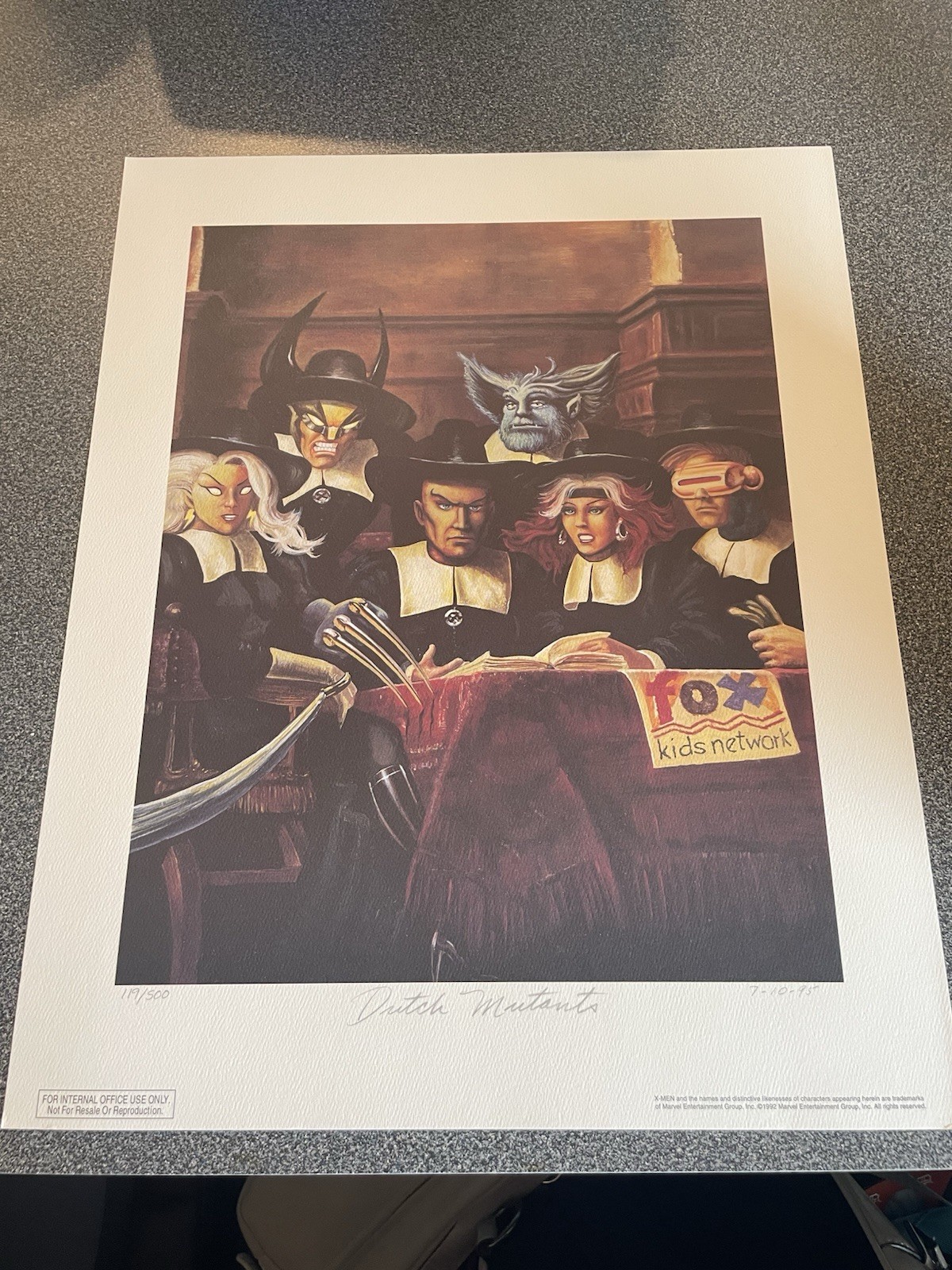 Rare 1995 Fox Kids Network Marvel X-men Animated Series Promo Art Print