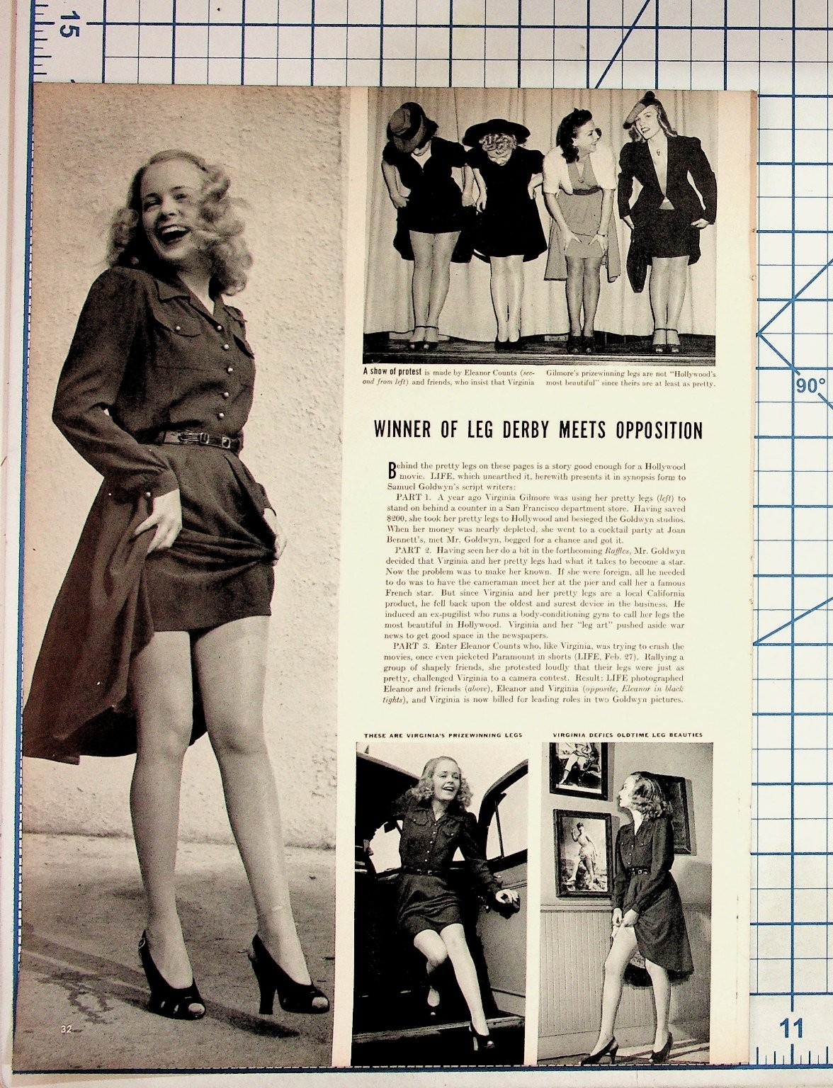 1940s Magazine Page Virginia Gibson Leg Derby Hollywood Pin-Up Girls Ephemera 1940s Magazine Page Virginia Gibson Leg Derby Hollywood Pin-Up Girls Ephemera