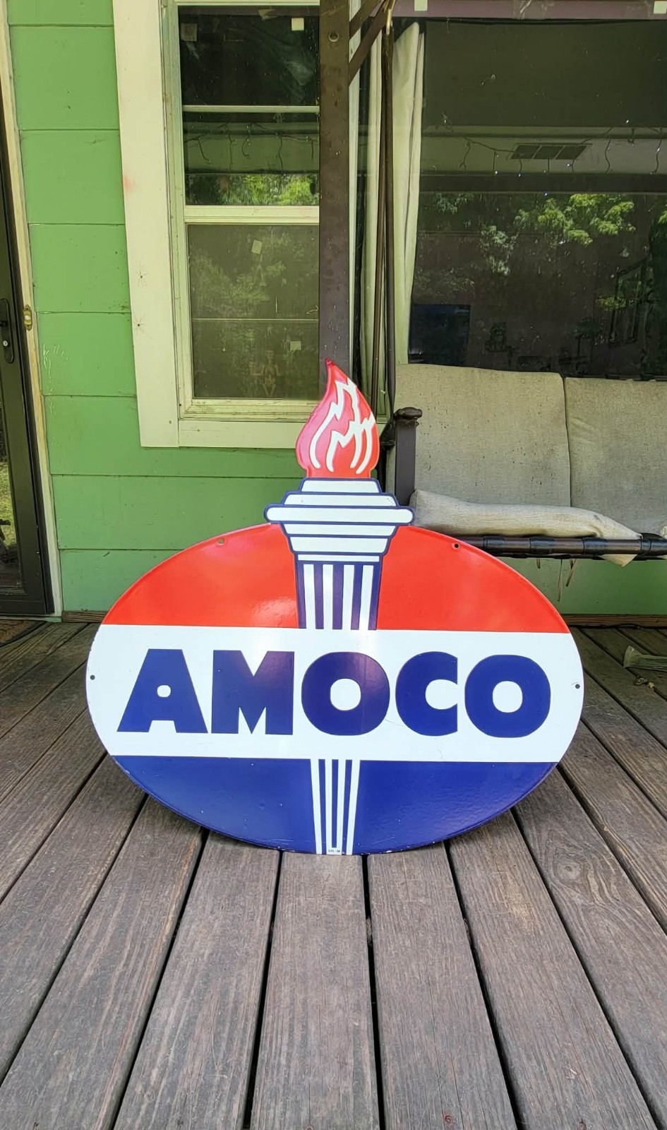 Amoco Gasoline Porcelain Sign Amoco Gasoline Porcelain Sign