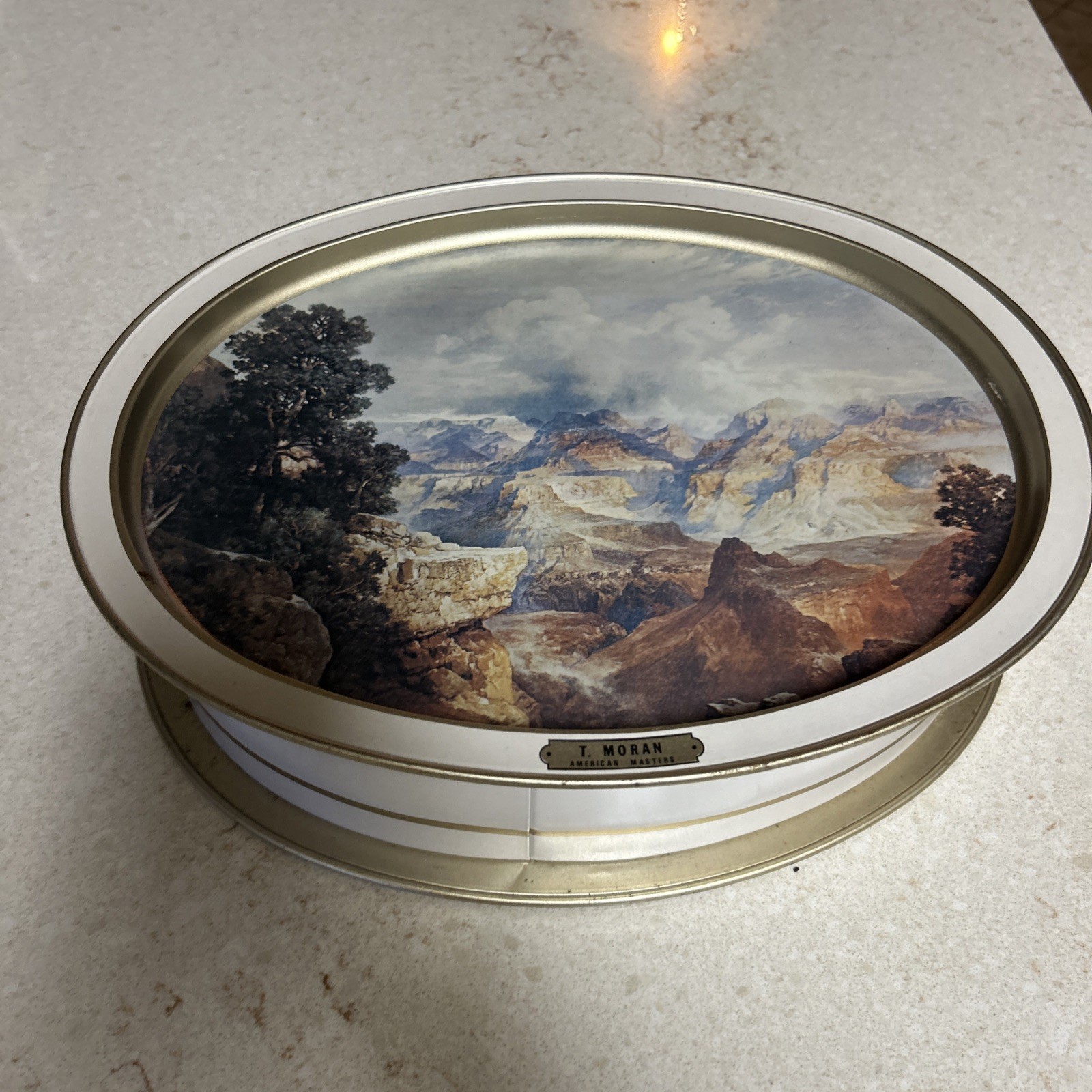 Vintage Grand Canyon Tin Lithographed Serving Tray - Sunshine Biscuits Moran