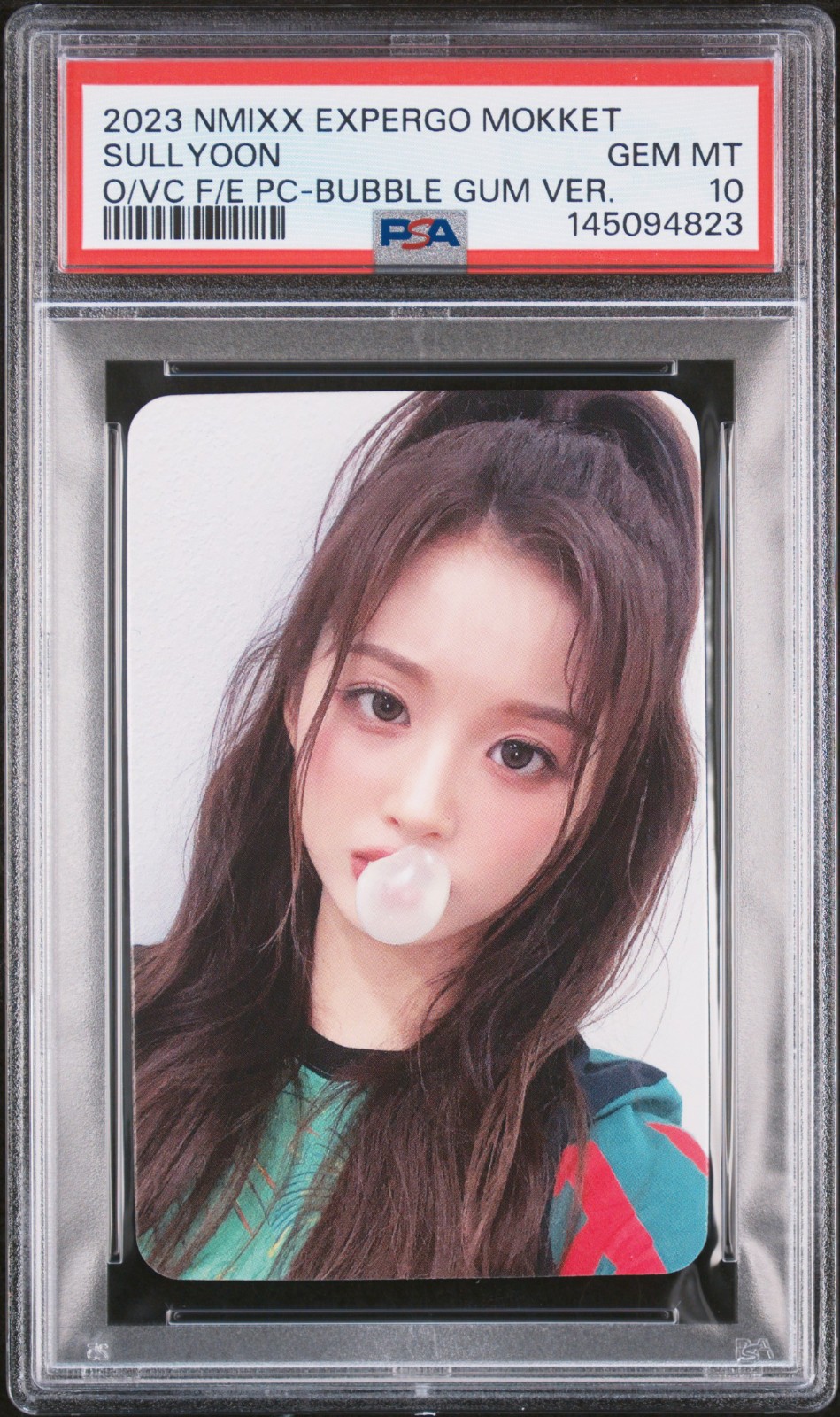 SULLYOON NMIXX 1ST EP EXPERGO MOKKET VIDEO CALL BUBBLE GUM VER. GEM MINT PSA 10